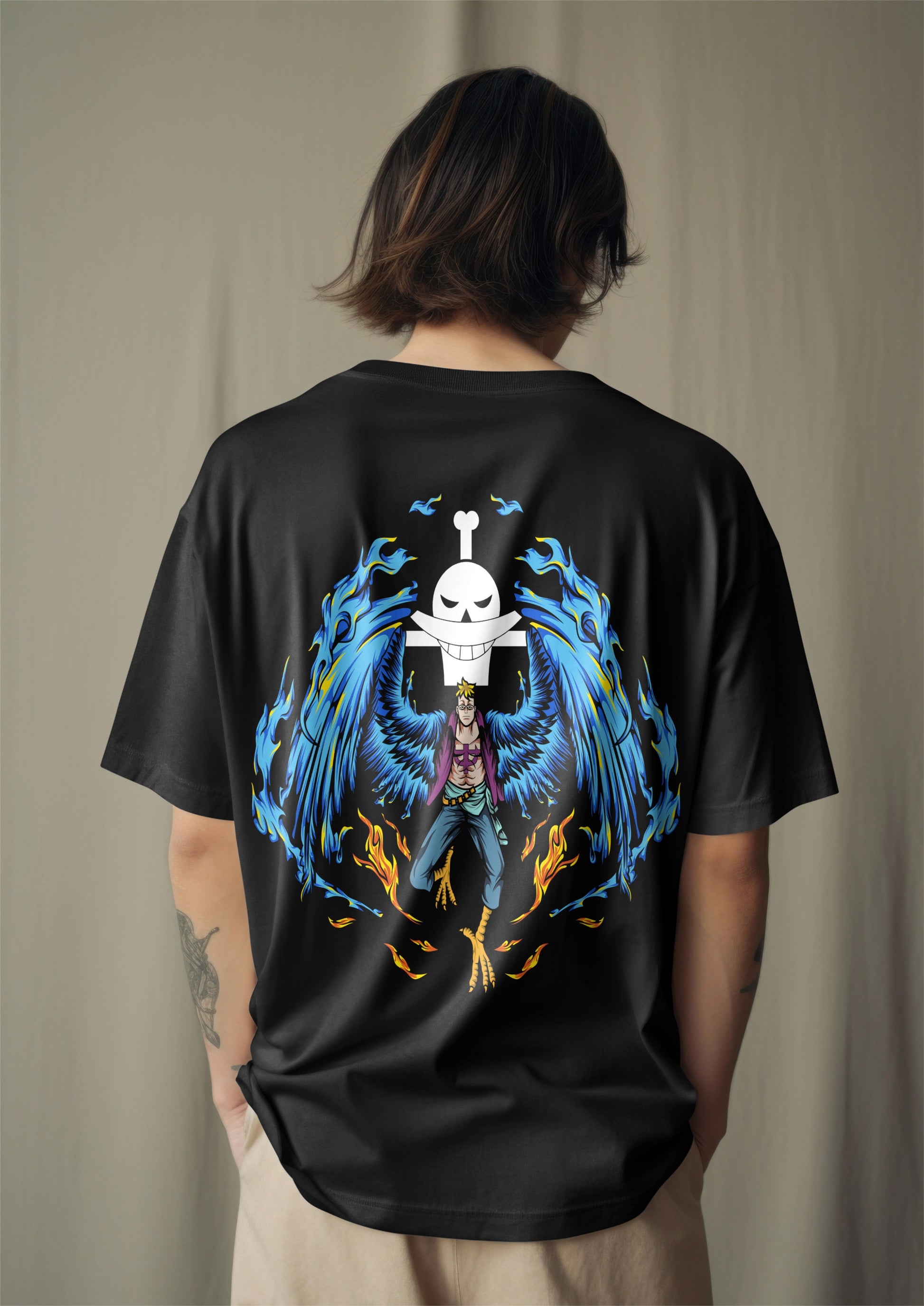 One Piece Marco The Phoenix Graphic Printed Oversized T-shirt Harble Outfits