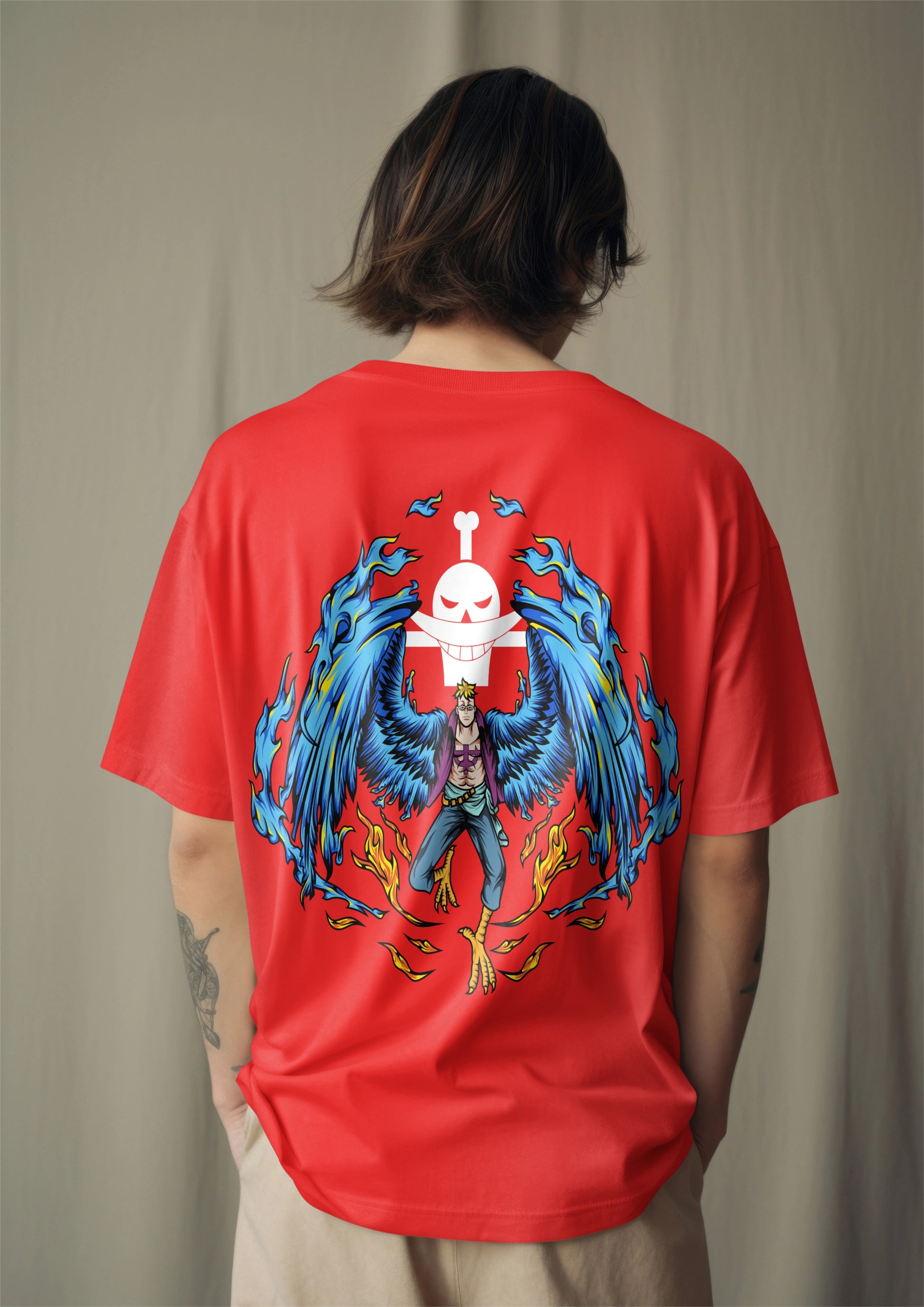 One Piece Marco The Phoenix Graphic Printed Oversized T-shirt Harble Outfits