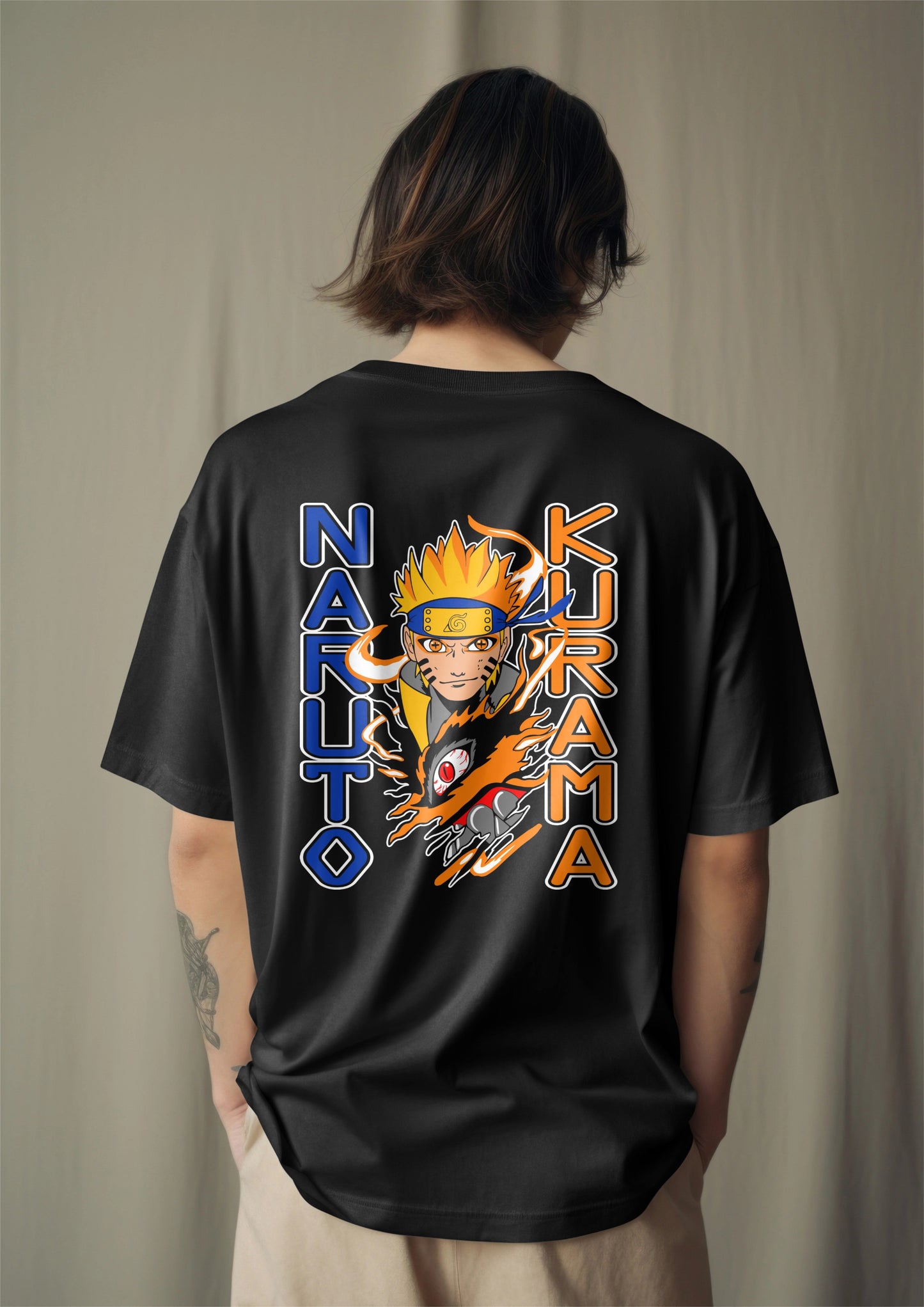 Naruto Kurama Graphic Printed Oversized T-shirt Harble Outfits