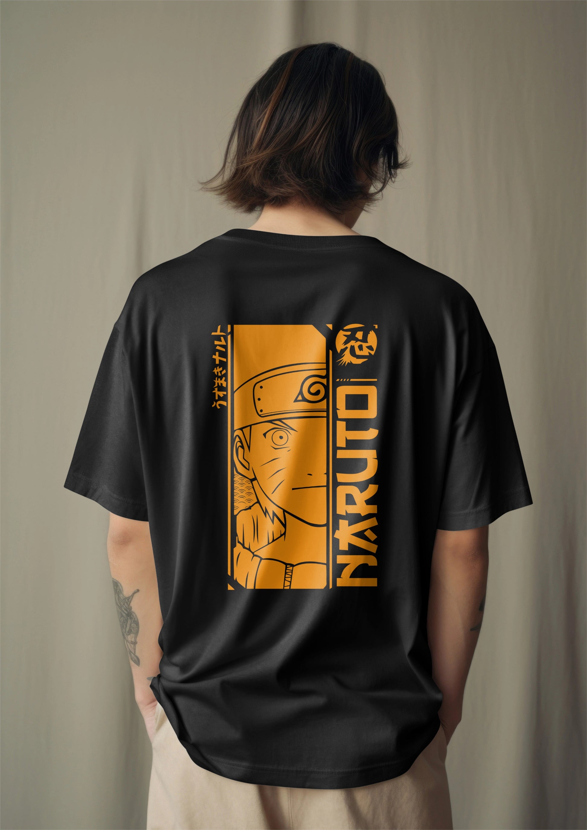 Naruto Orange Graphic Printed Oversized T-shirt Harble Outfits