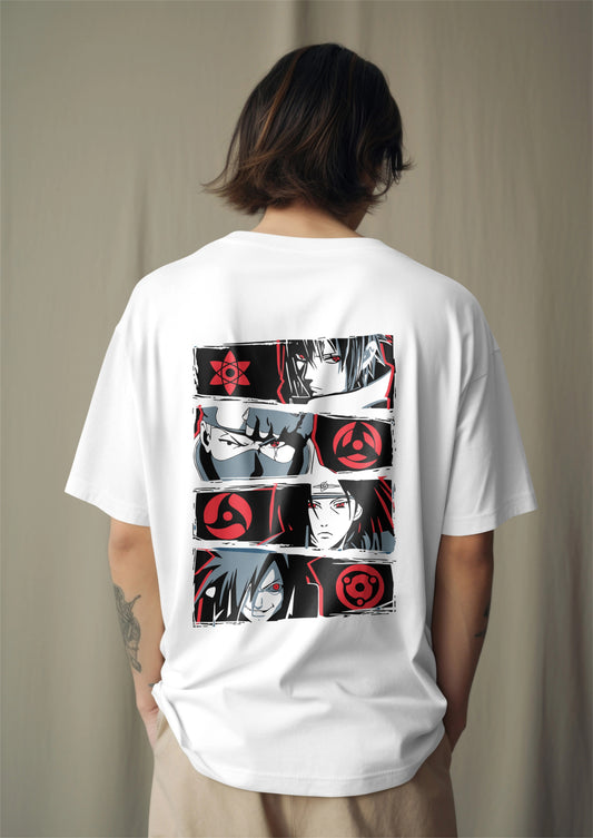 Eyes of the Uchiha Clan Printed Oversized T-shirt Harble Outfits