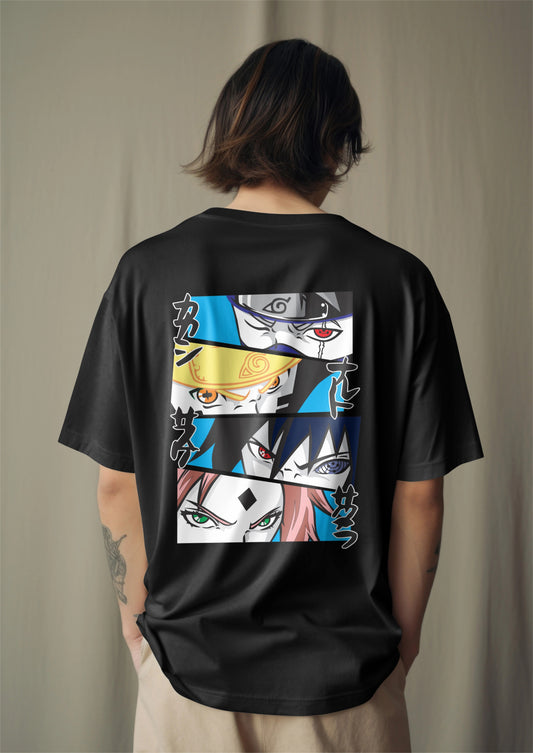 Team 7 Eyes of Power Graphic Printed Oversized T-shirt Harble Outfits