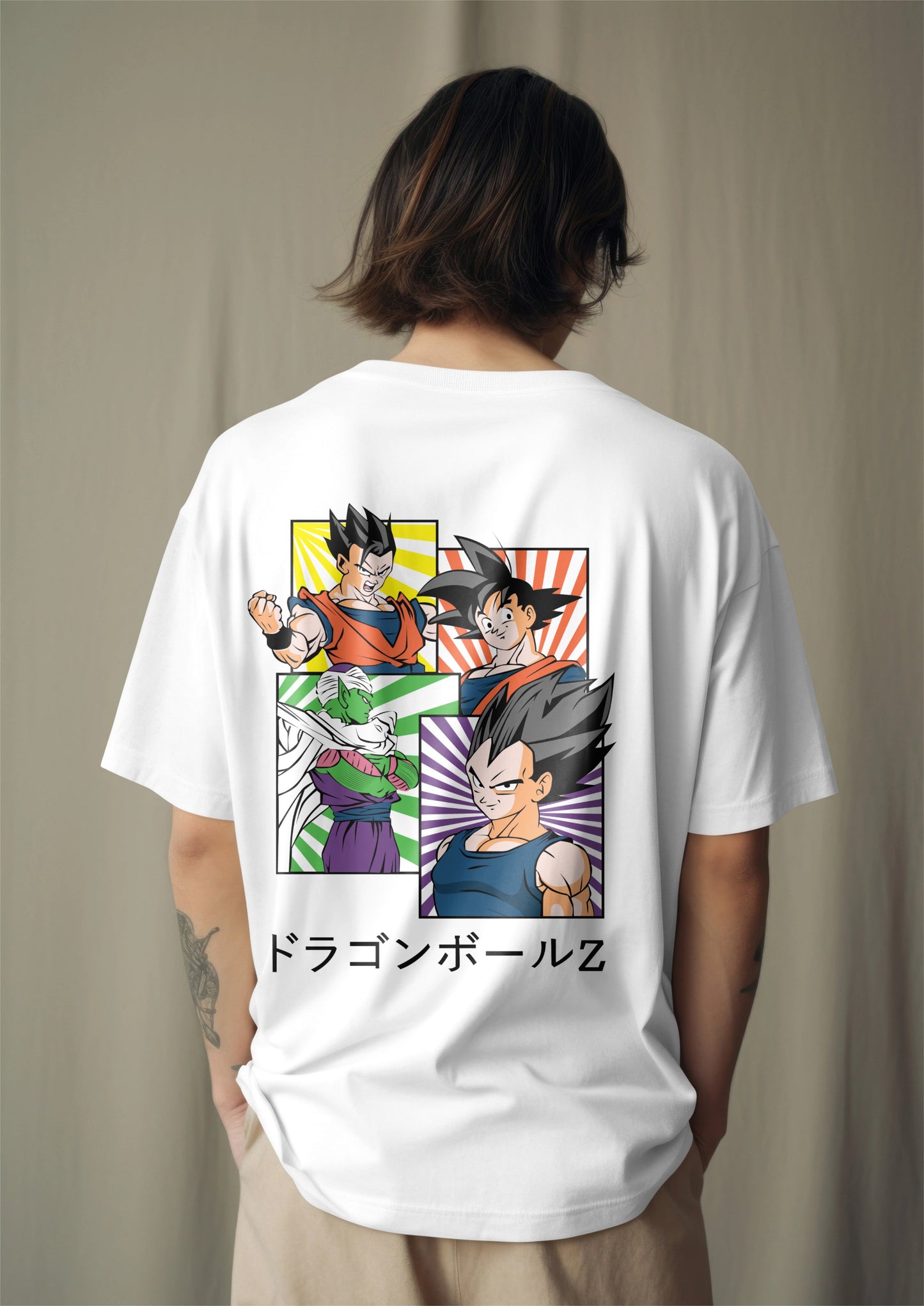 DBZ Legends Panel Graphic Printed Oversized T-shirt Harble Outfits