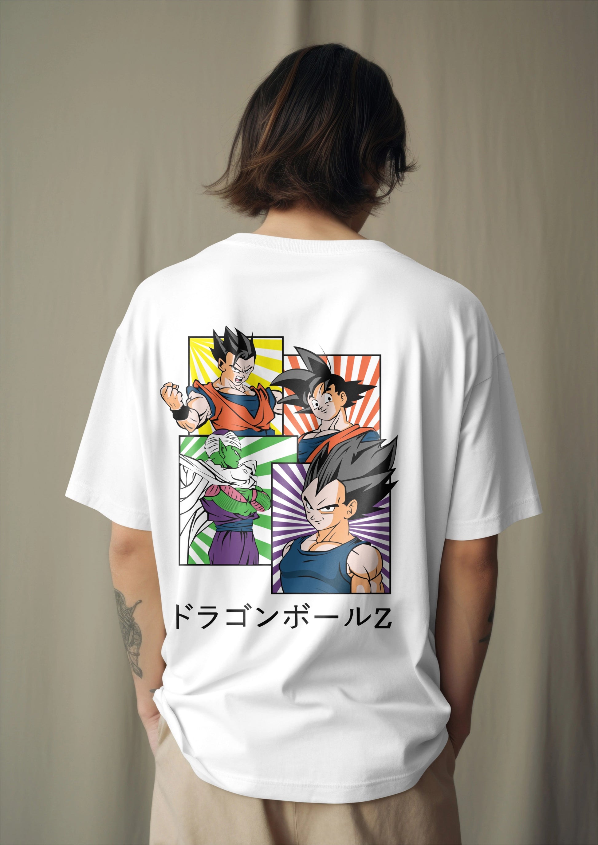 DBZ Legends Panel Graphic Printed Oversized T-shirt Harble Outfits