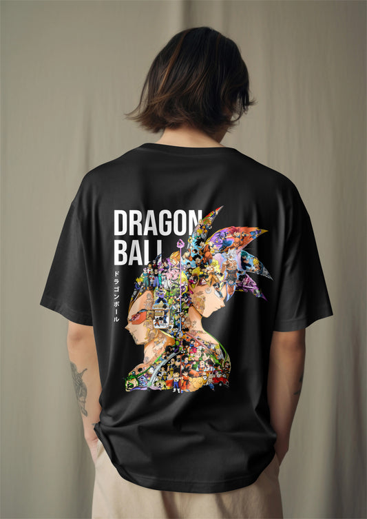 Dragon Ball Dual Legacy Graphic Printed Oversized T-shirt