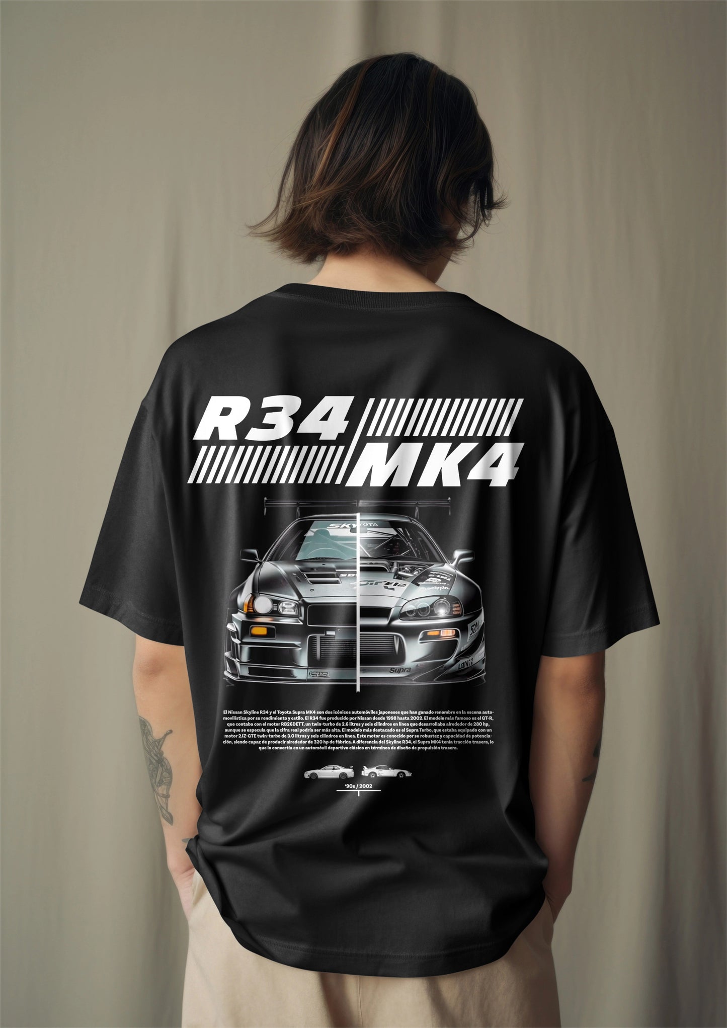 JDM Legends Face-off R34 MK4 Graphic Printed Oversized T-shirt Harble Outfits