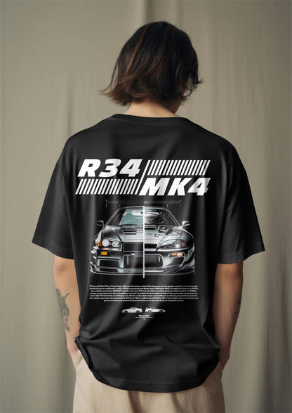 JDM Legends Face-off R34 MK4 Graphic Printed Oversized T-shirt Harble Outfits