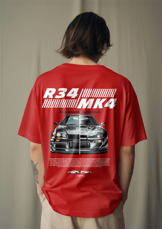 JDM Legends Face-off R34 MK4 Graphic Printed Oversized T-shirt Harble Outfits