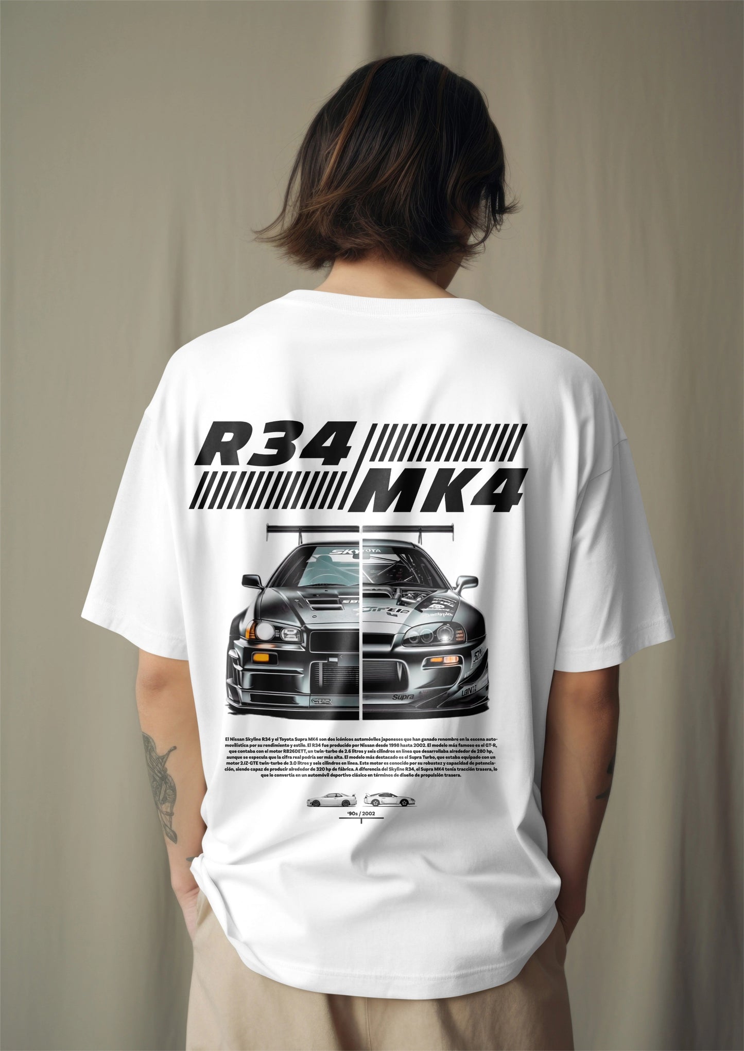JDM Legends Face-off R34 MK4 Graphic Printed Oversized T-shirt Harble Outfits