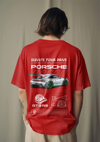 Porsche GT3 RS Graphic Printed Oversized T-shirt - Elevate Your Drive Edition Harble Outfits