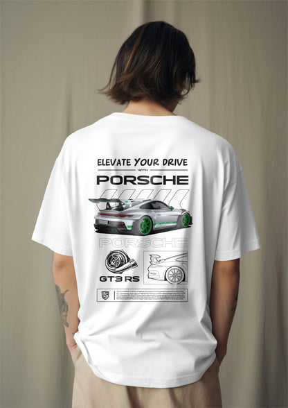 Porsche GT3 RS Graphic Printed Oversized T-shirt - Elevate Your Drive Edition Harble Outfits