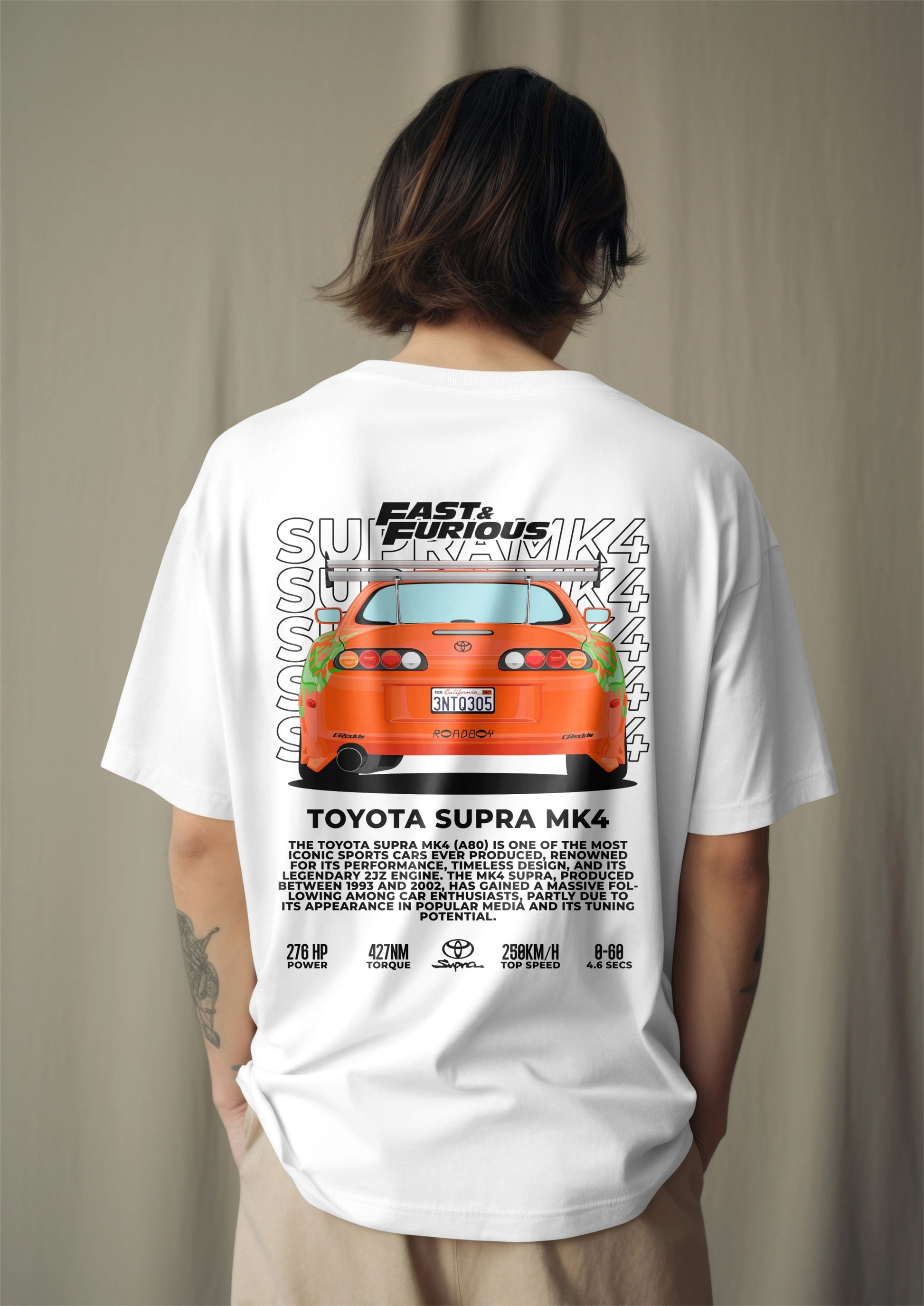 Fast & Furious Toyota Supra MK4 Graphic Printed Oversized T-shirt Harble Outfits