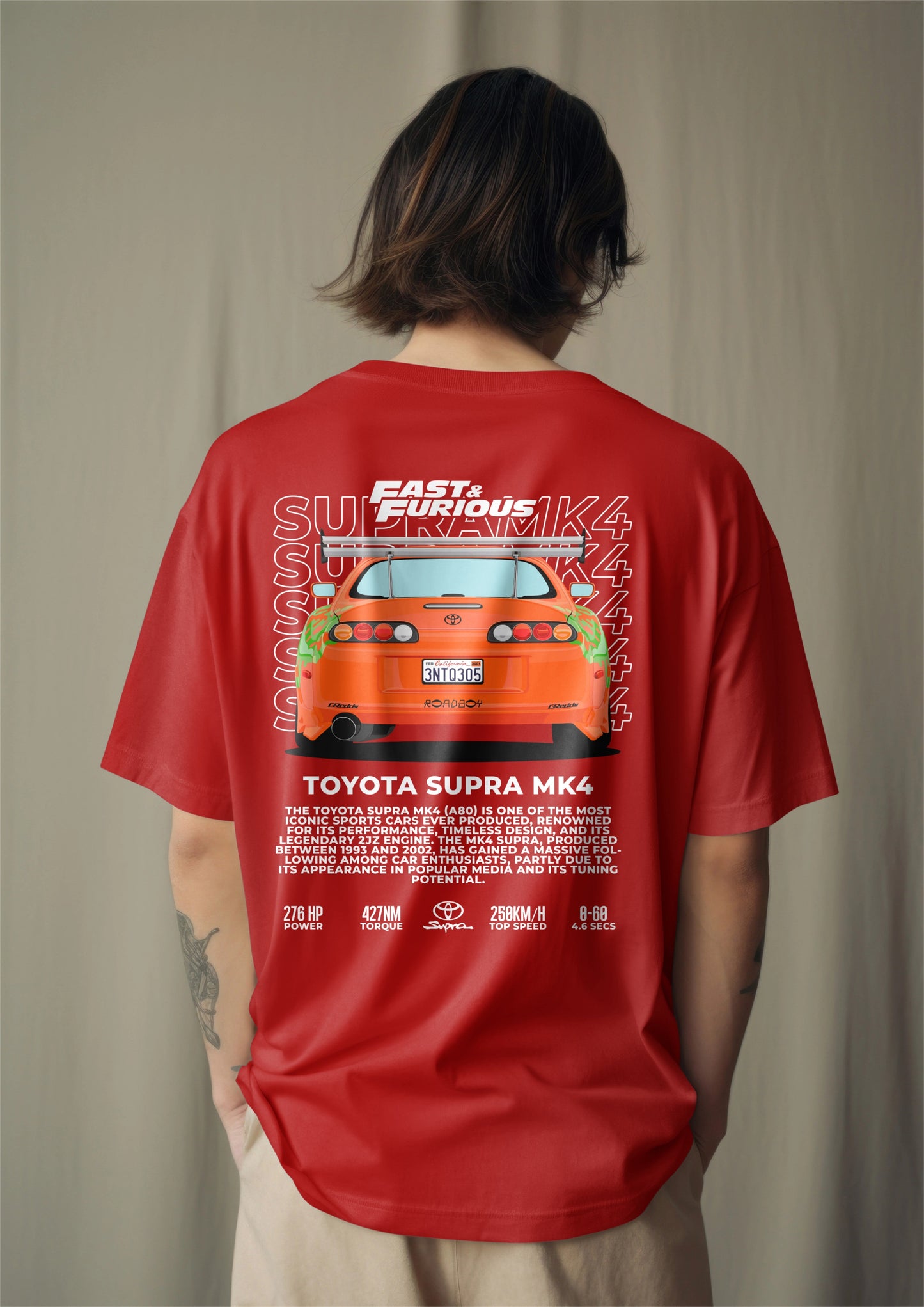 Fast & Furious Toyota Supra MK4 Graphic Printed Oversized T-shirt Harble Outfits