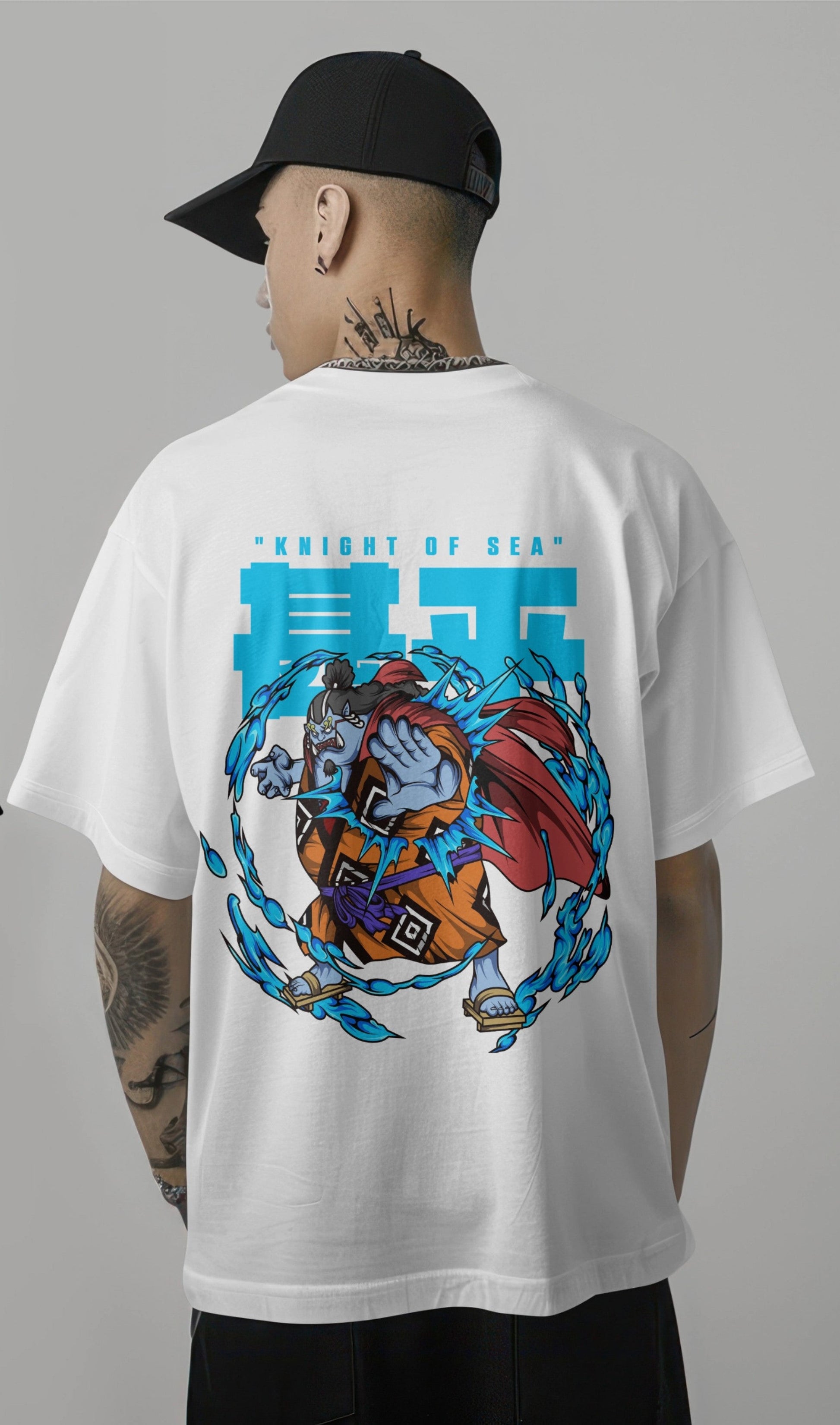 One Piece Jinbe Knight of the Sea Graphic Printed Oversized T-shirt Harble Outfits