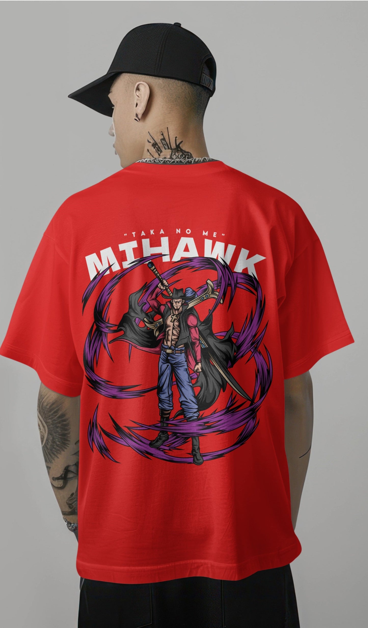 One Piece Dracule Mihawk Hawk Eyes Graphic Printed Oversized T-shirt Harble Outfits
