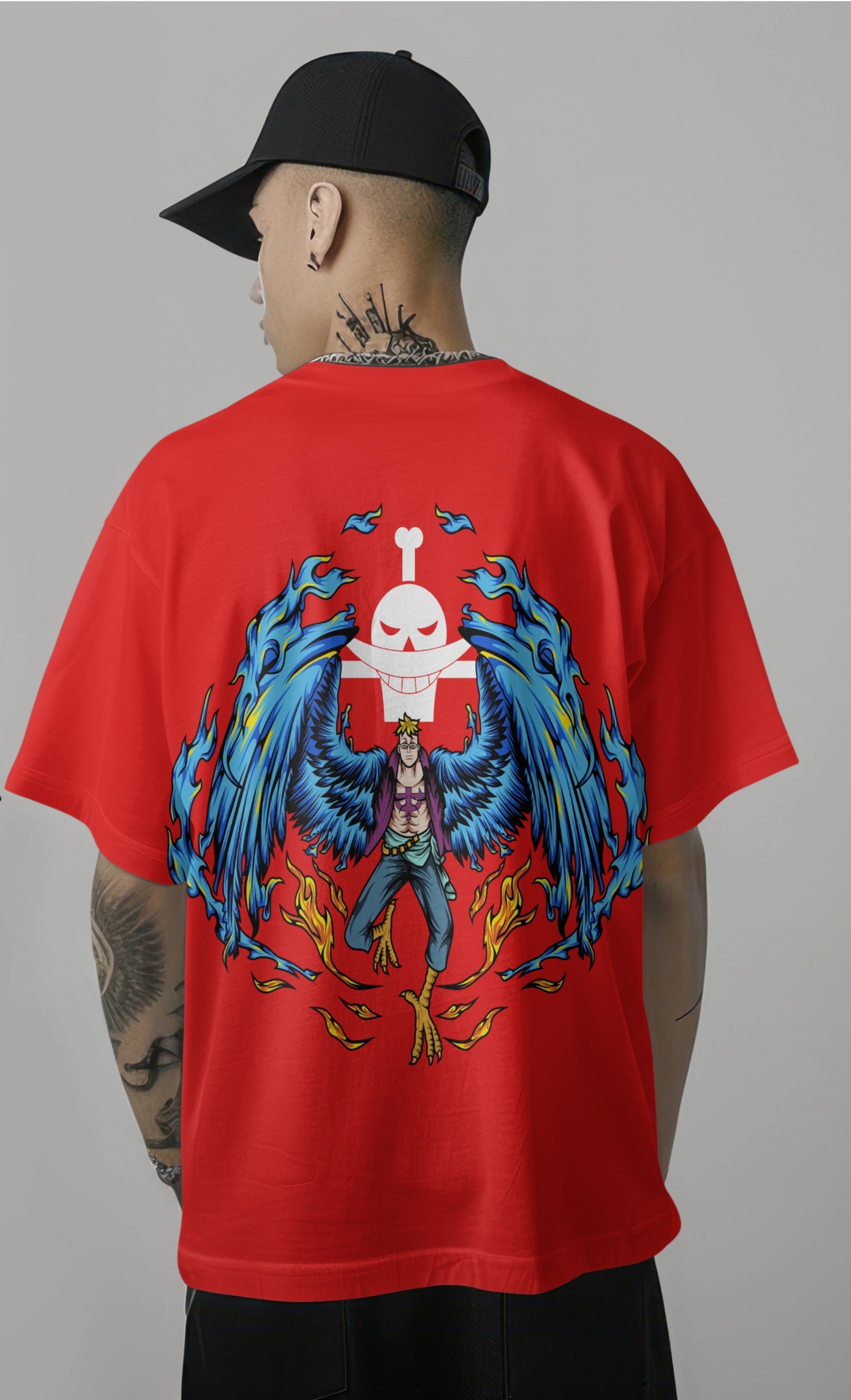 One Piece Marco The Phoenix Graphic Printed Oversized T-shirt Harble Outfits