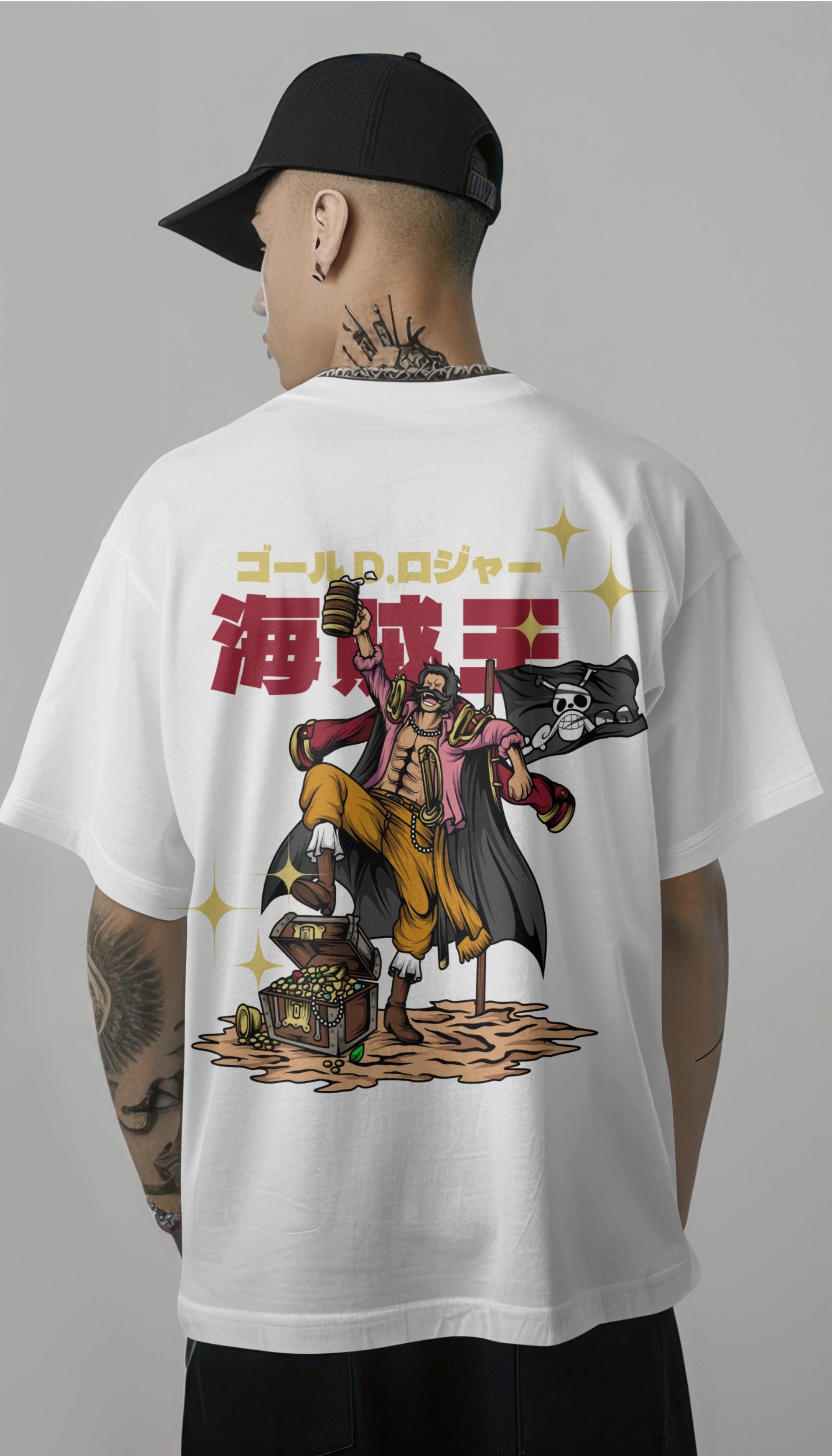 One Piece Gol D. Roger Pirate King Graphic Printed Oversized T-shirt Harble Outfits
