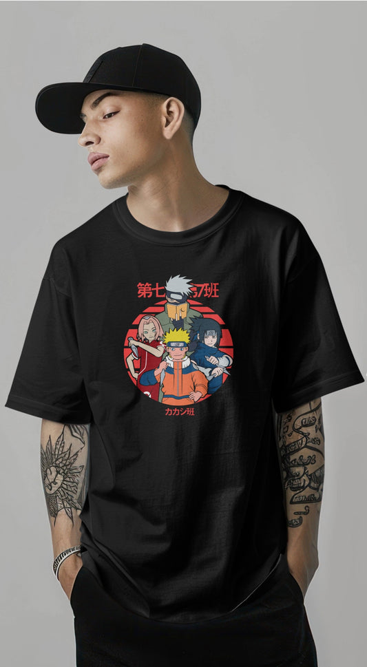 Naruto Team 7 Unity Graphic Printed Oversized T-shirt Harble Outfits