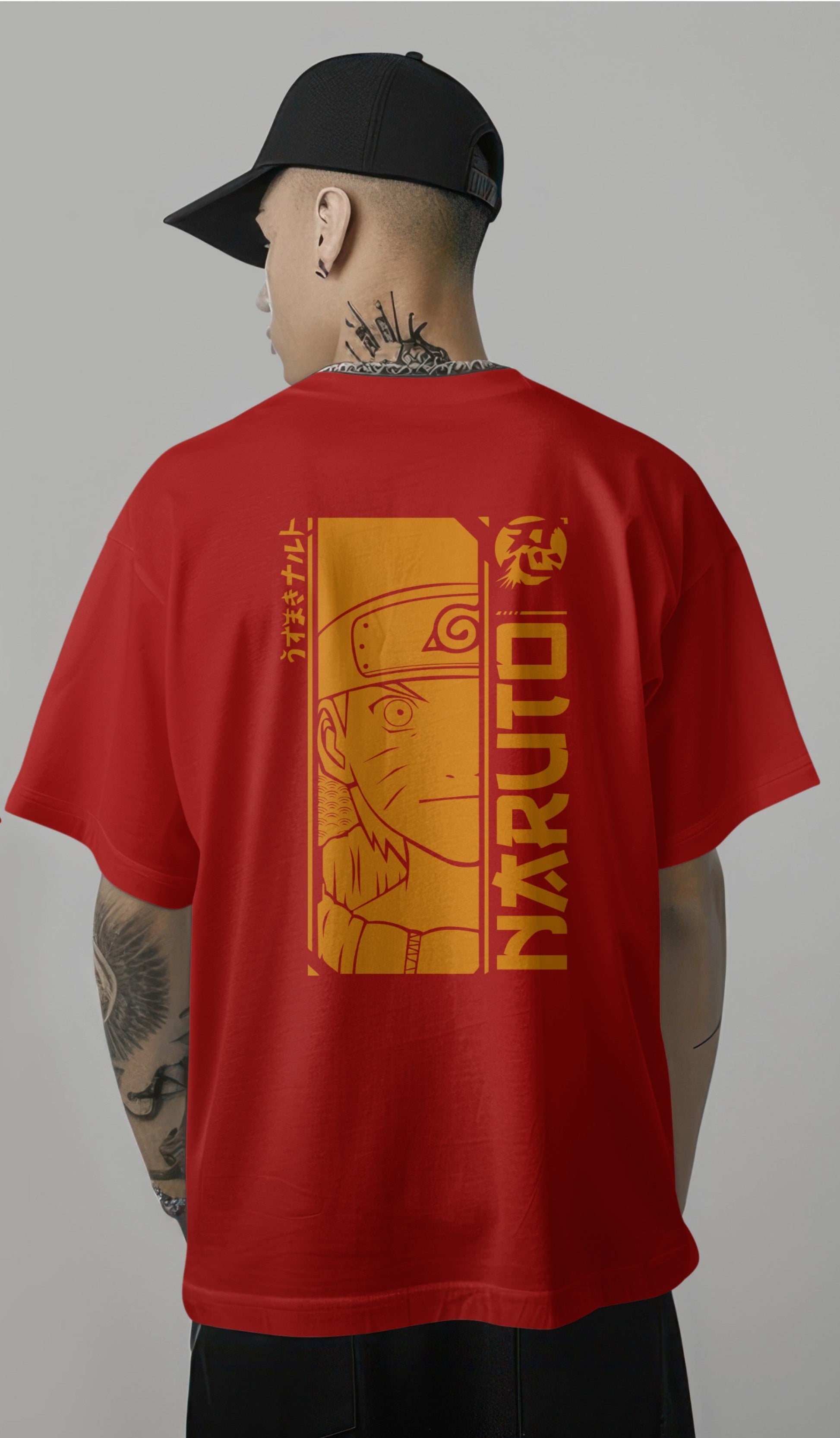 Naruto Orange Graphic Printed Oversized T-shirt Harble Outfits