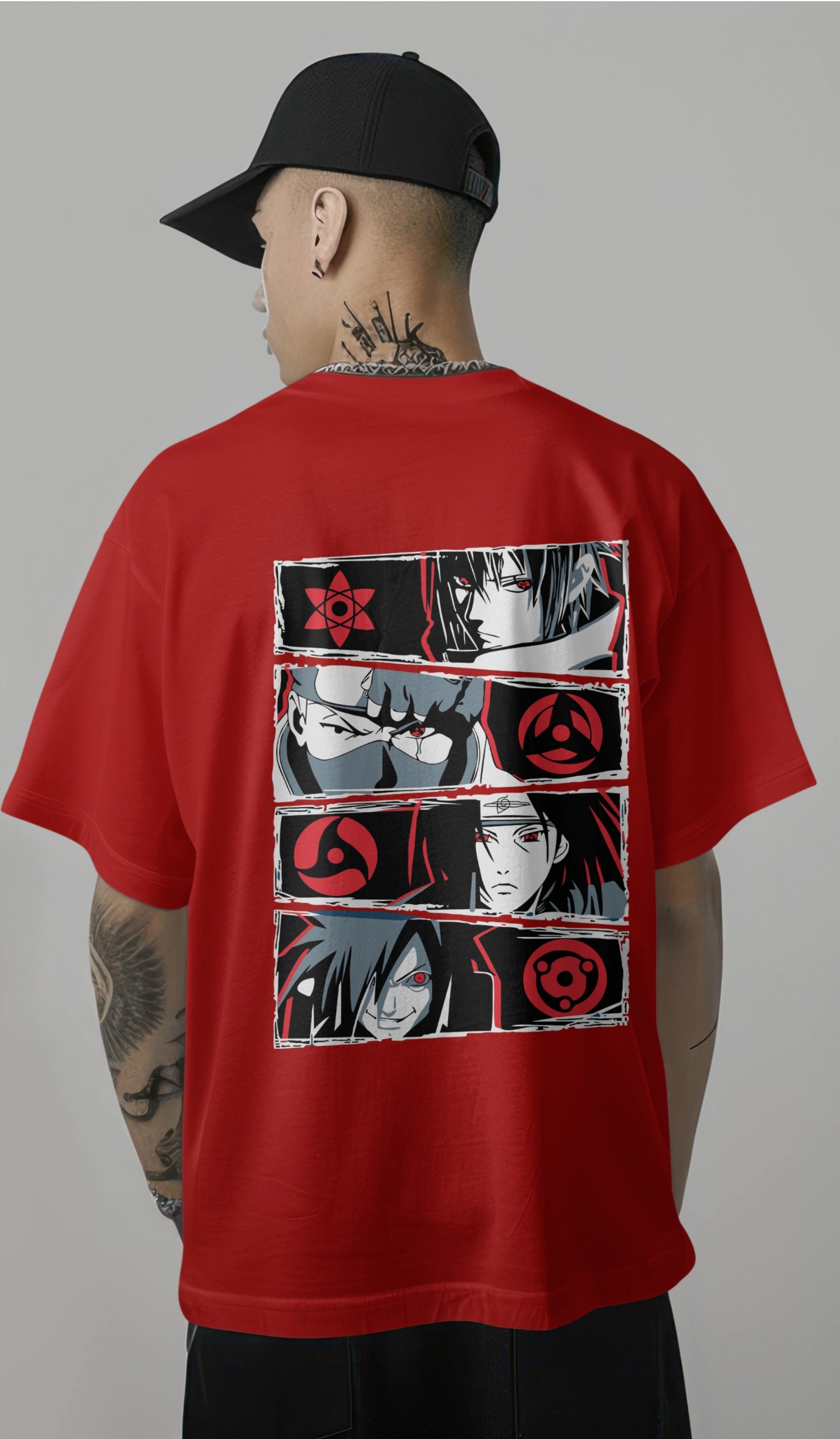 Eyes of the Uchiha Clan Printed Oversized T-shirt Harble Outfits
