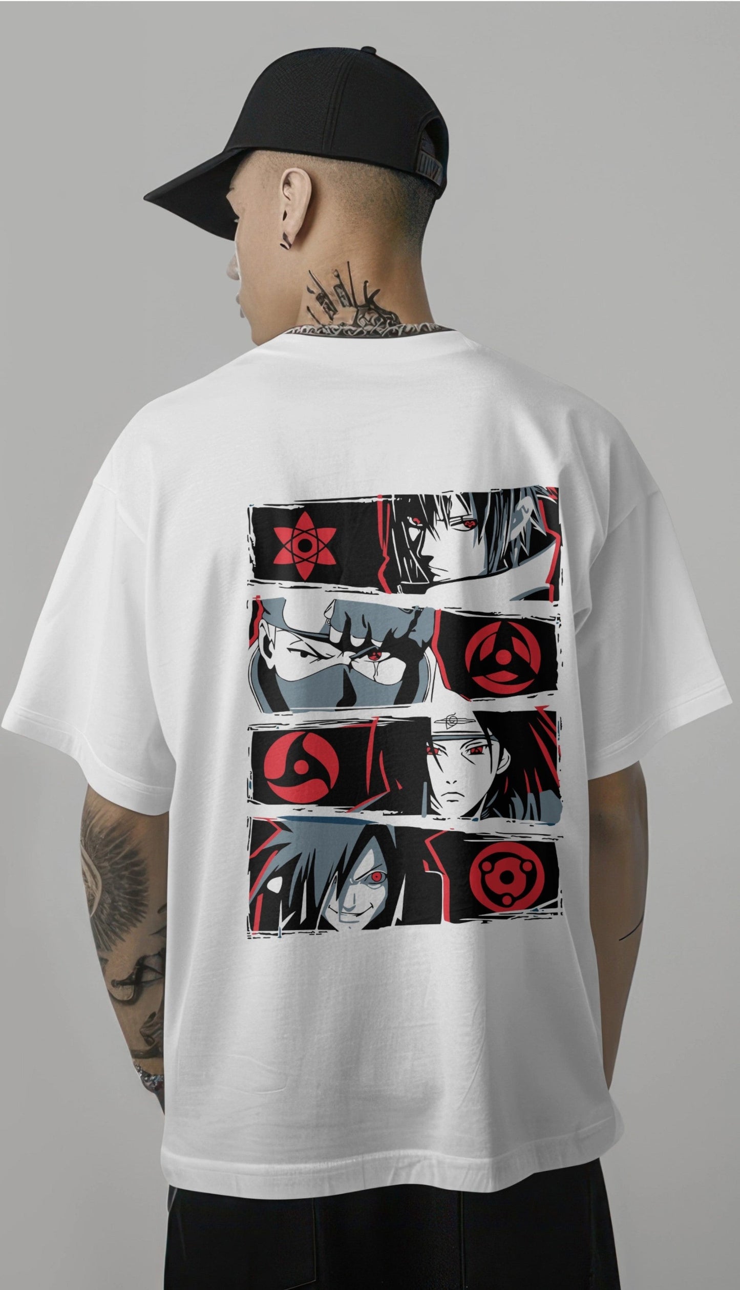 Eyes of the Uchiha Clan Printed Oversized T-shirt Harble Outfits
