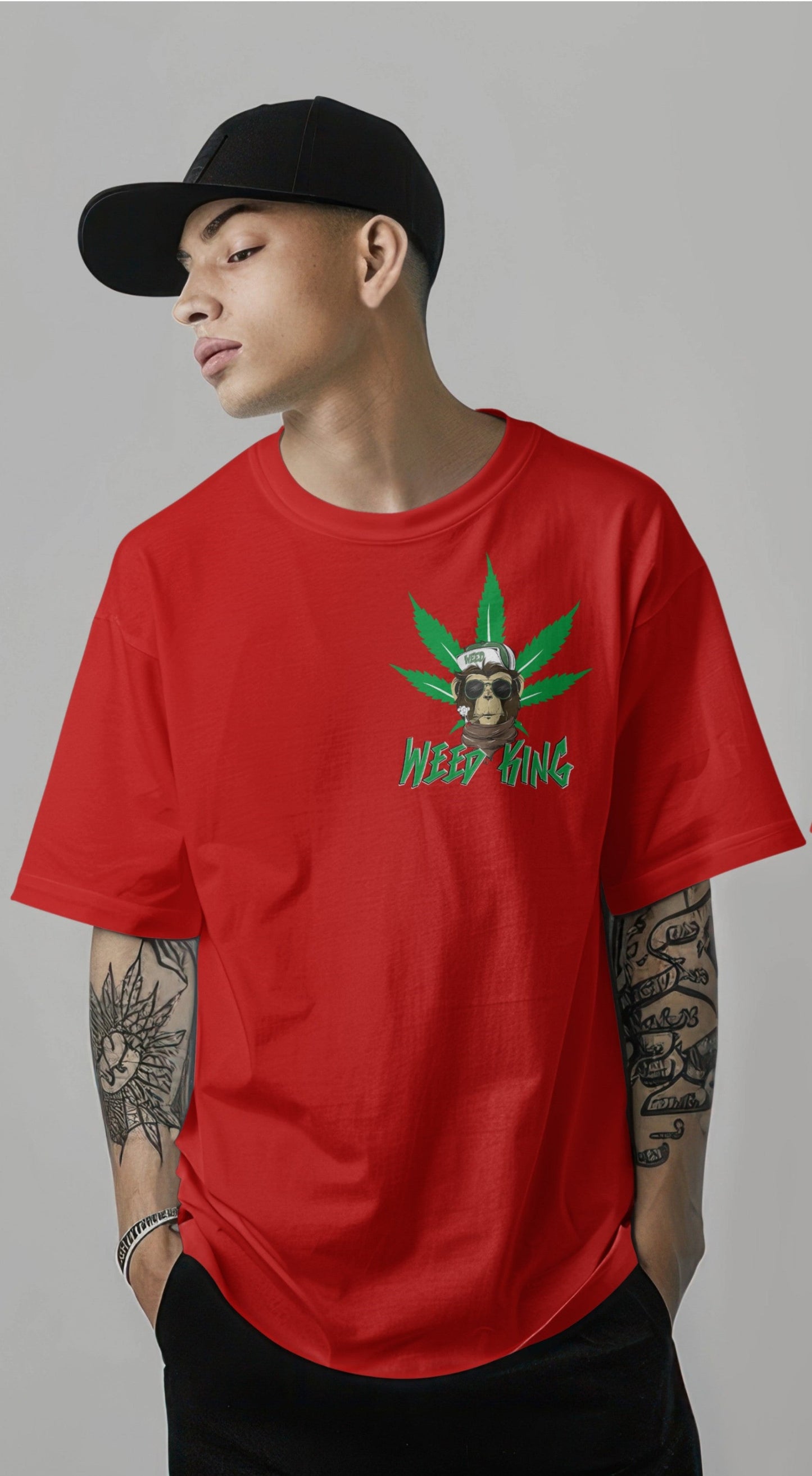 Weed King Streetwear Graphic Printed Oversized T-shirt Harble Outfits