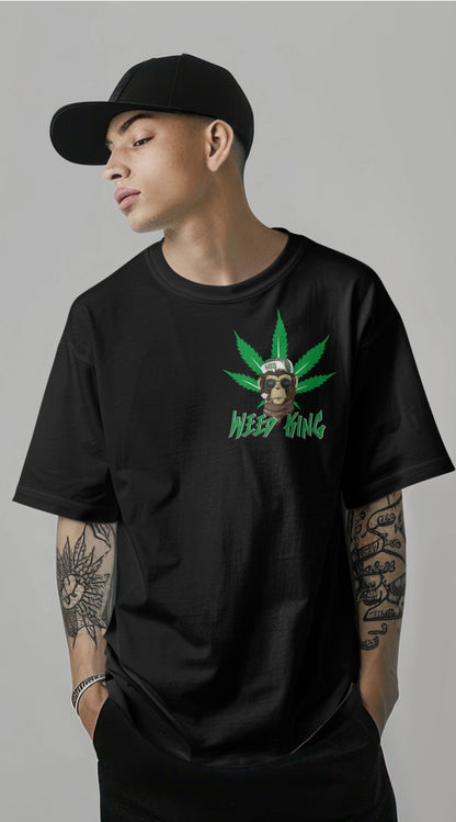 Weed King Streetwear Graphic Printed Oversized T-shirt Harble Outfits