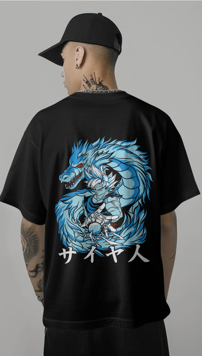 Saiyan Spirit Dragon Printed Oversized T-shirt