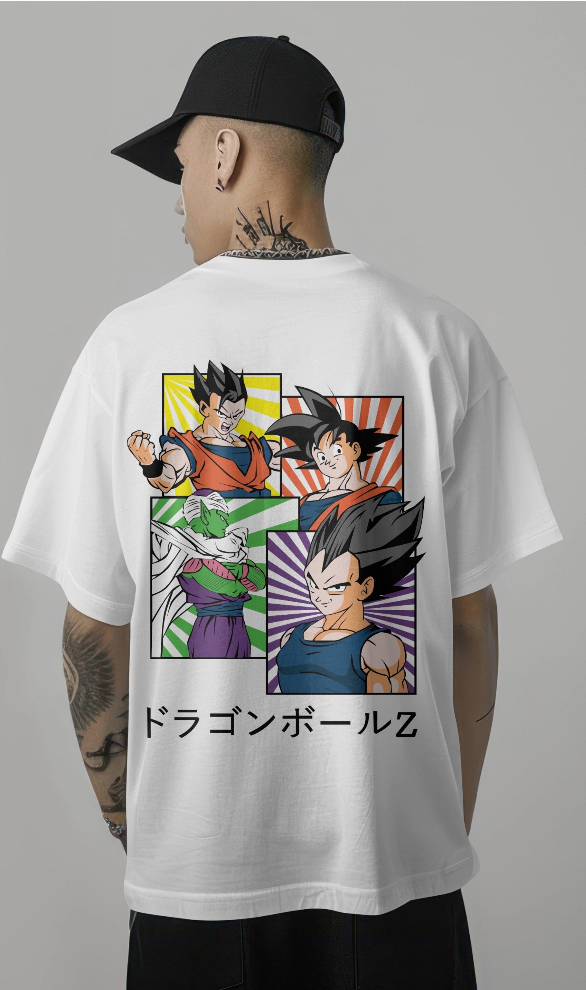 DBZ Legends Panel Graphic Printed Oversized T-shirt Harble Outfits