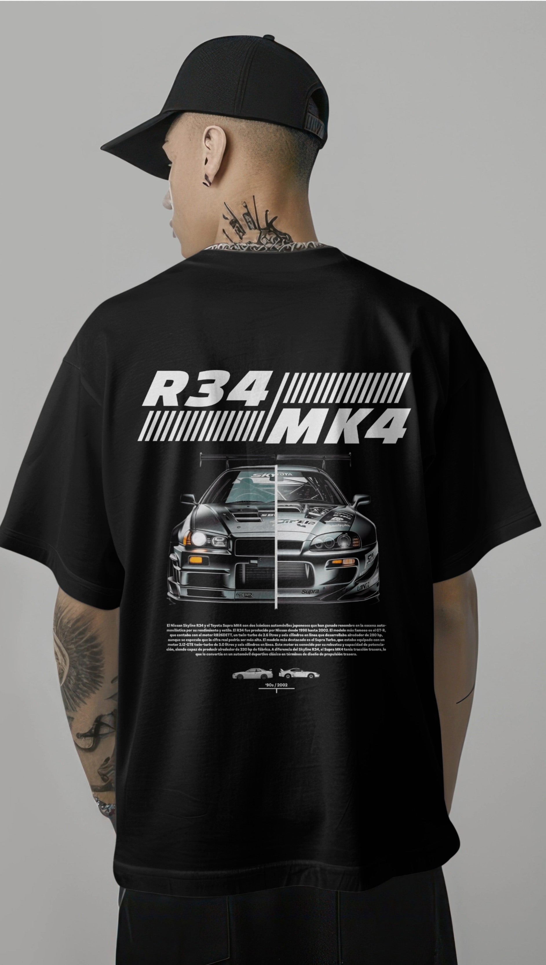 JDM Legends Face-off R34 MK4 Graphic Printed Oversized T-shirt Harble Outfits