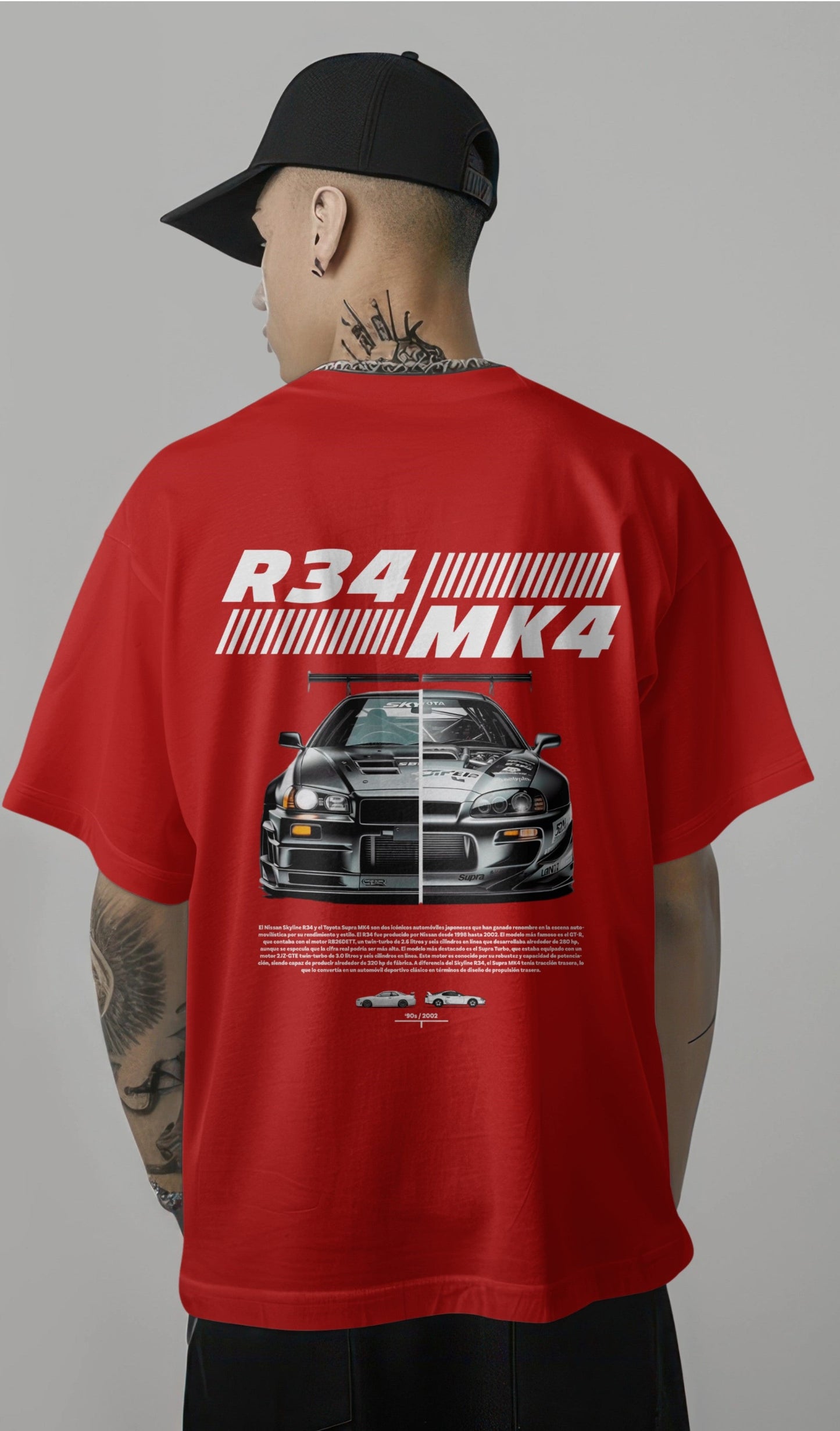 JDM Legends Face-off R34 MK4 Graphic Printed Oversized T-shirt Harble Outfits