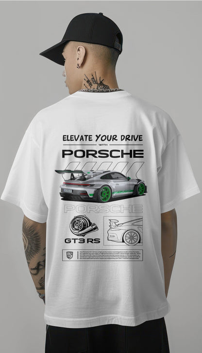 Porsche GT3 RS Graphic Printed Oversized T-shirt - Elevate Your Drive Edition Harble Outfits