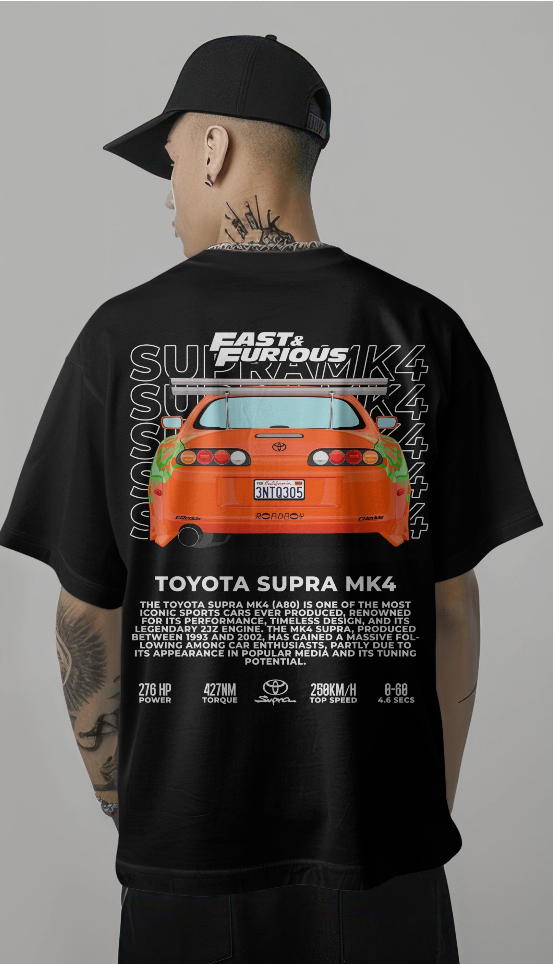 Fast & Furious Toyota Supra MK4 Graphic Printed Oversized T-shirt Harble Outfits