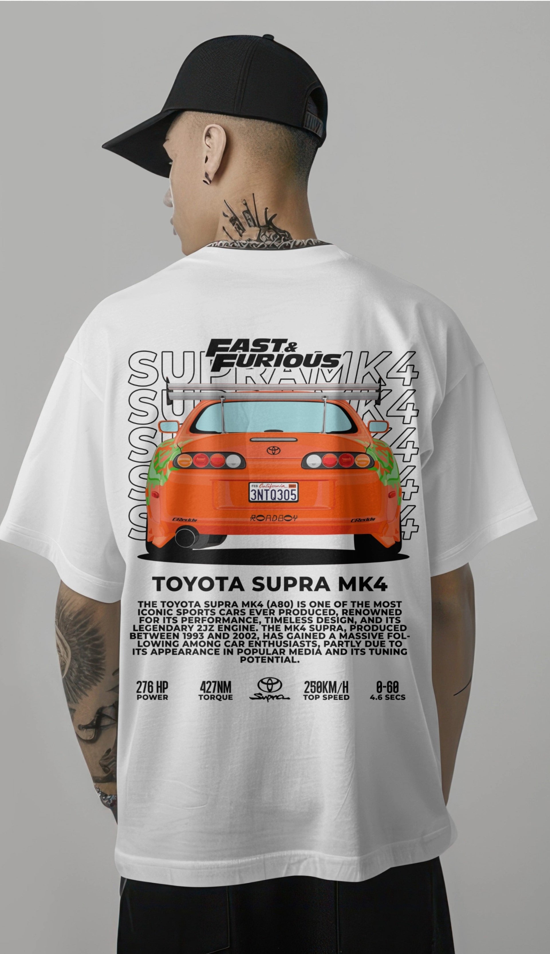 Fast & Furious Toyota Supra MK4 Graphic Printed Oversized T-shirt Harble Outfits