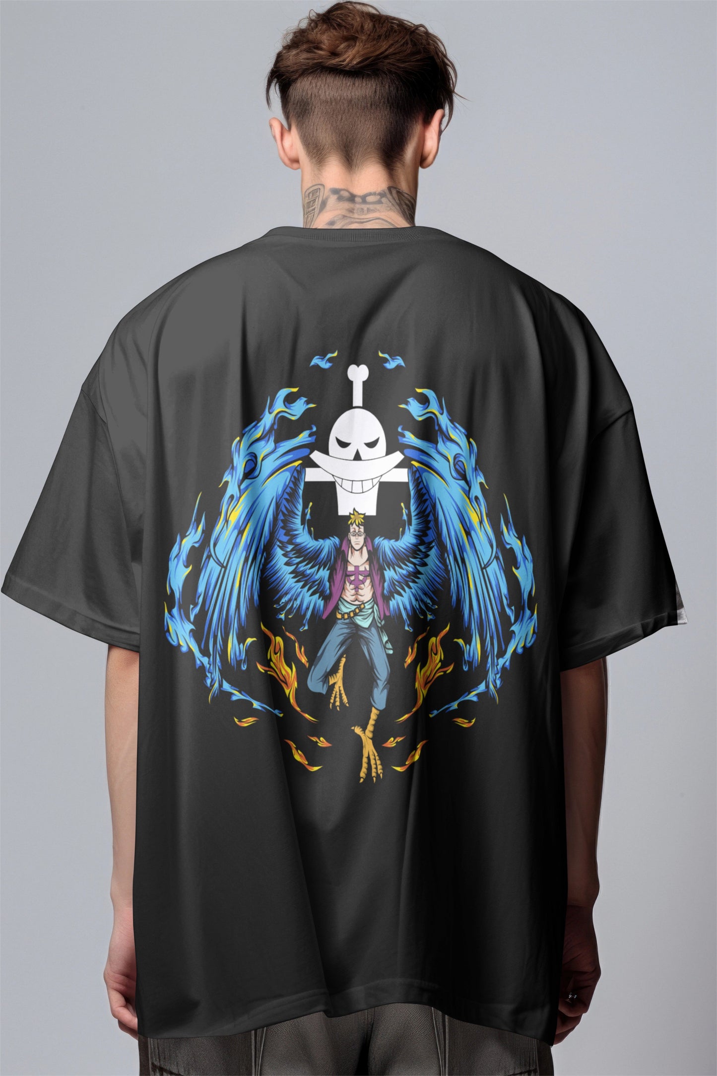 One Piece Marco The Phoenix Graphic Printed Oversized T-shirt Harble Outfits