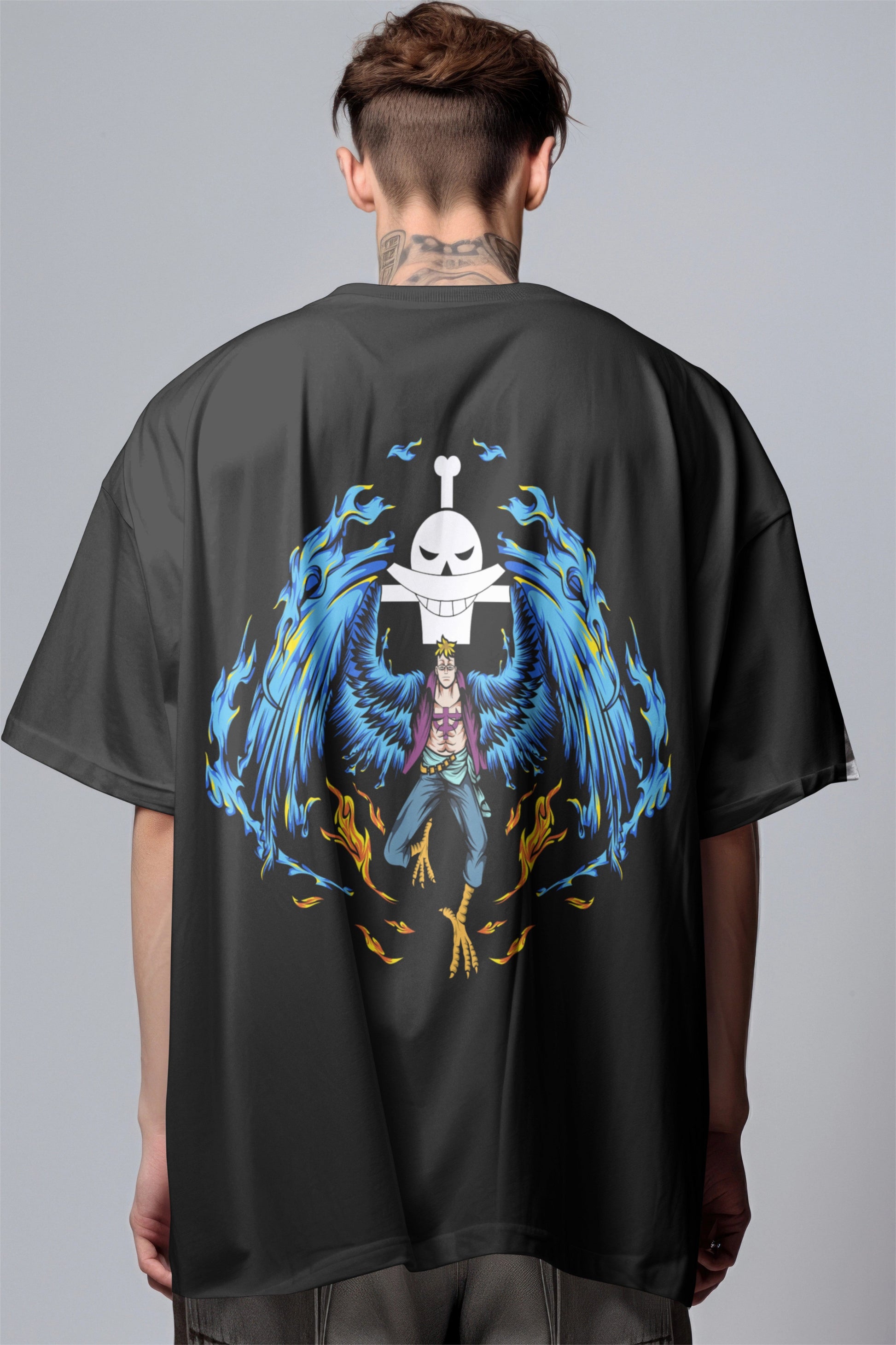One Piece Marco The Phoenix Graphic Printed Oversized T-shirt Harble Outfits