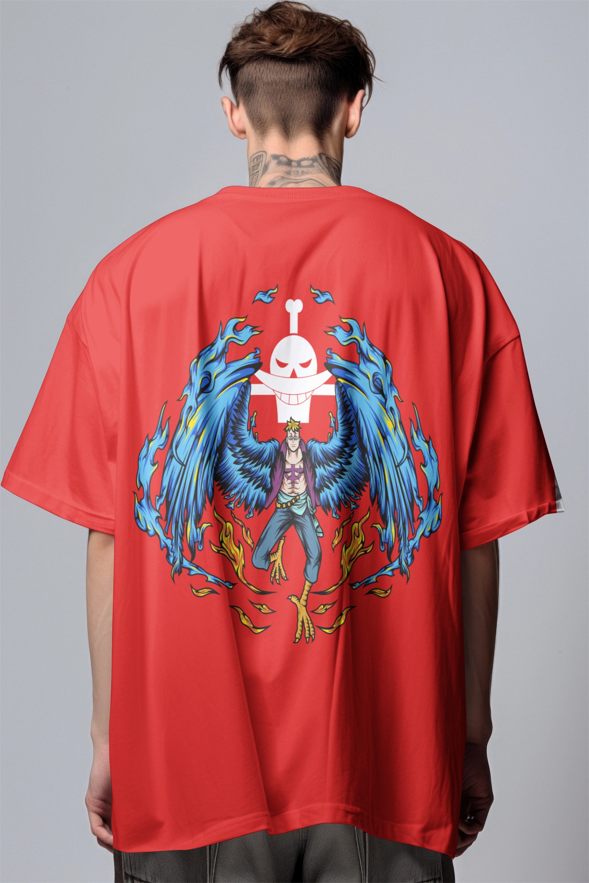 One Piece Marco The Phoenix Graphic Printed Oversized T-shirt Harble Outfits
