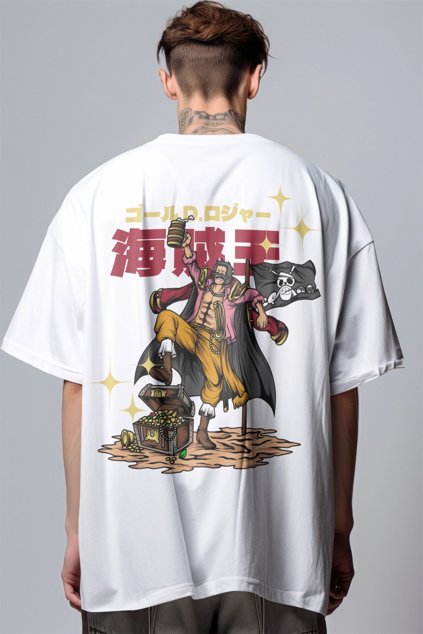 One Piece Gol D. Roger Pirate King Graphic Printed Oversized T-shirt Harble Outfits
