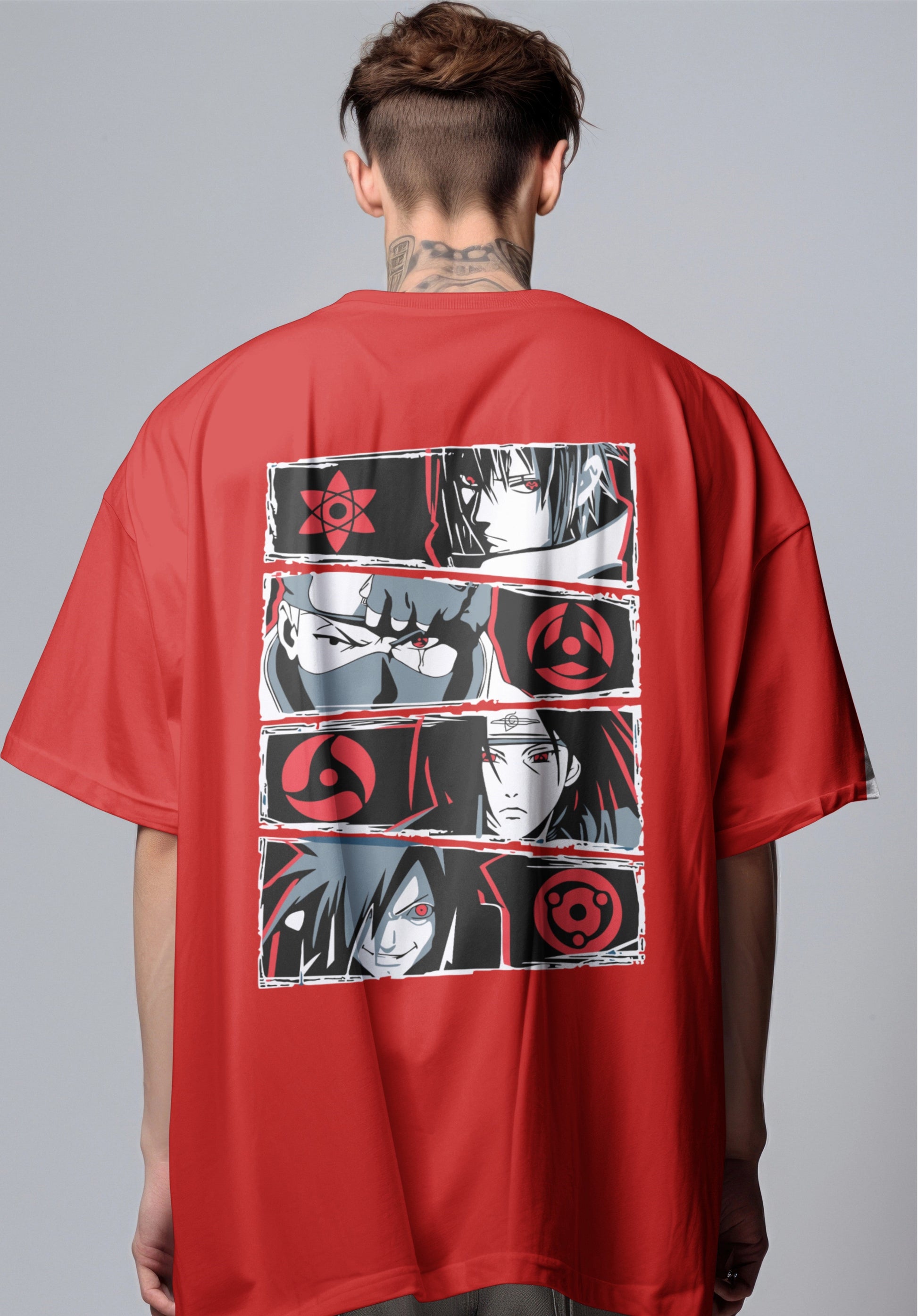 Eyes of the Uchiha Clan Printed Oversized T-shirt Harble Outfits