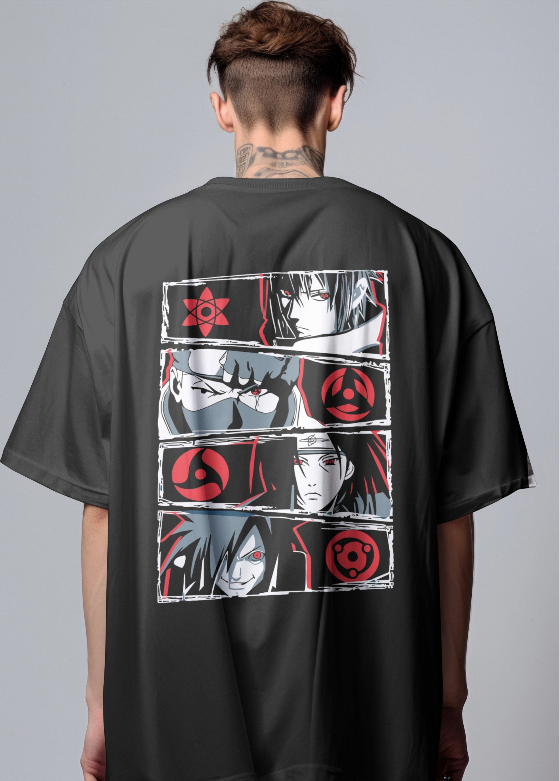 Eyes of the Uchiha Clan Printed Oversized T-shirt Harble Outfits