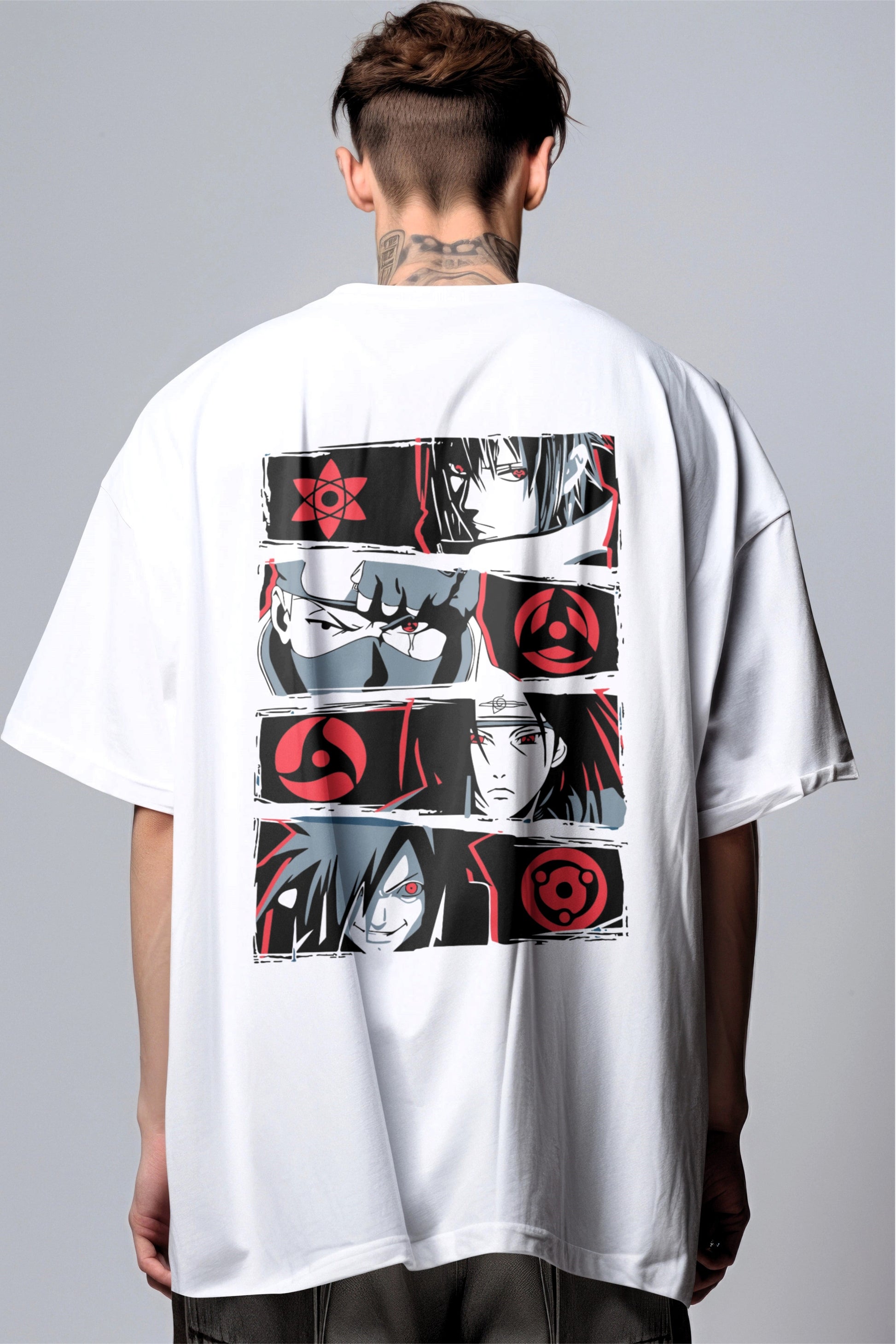 Eyes of the Uchiha Clan Printed Oversized T-shirt Harble Outfits