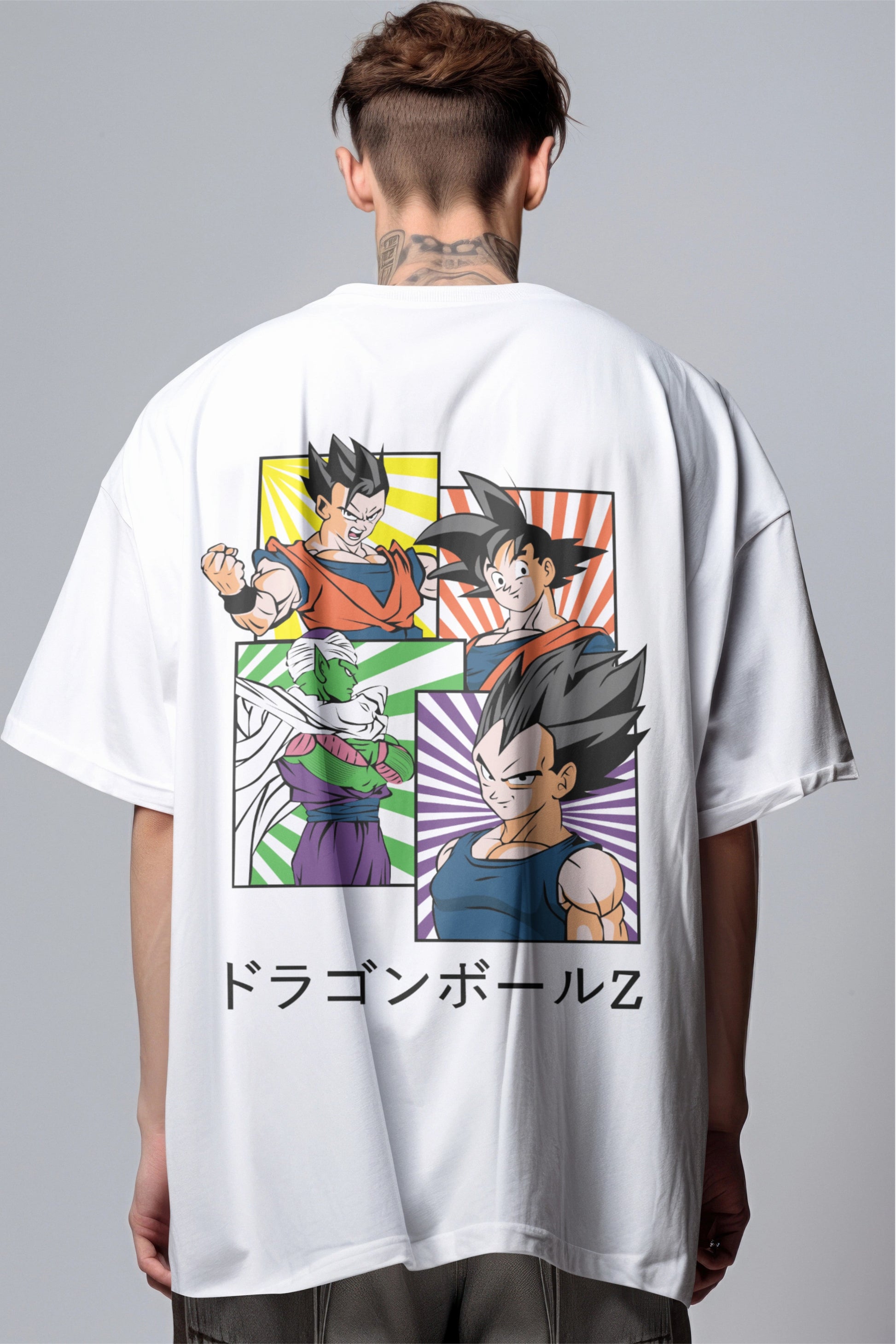 DBZ Legends Panel Graphic Printed Oversized T-shirt Harble Outfits