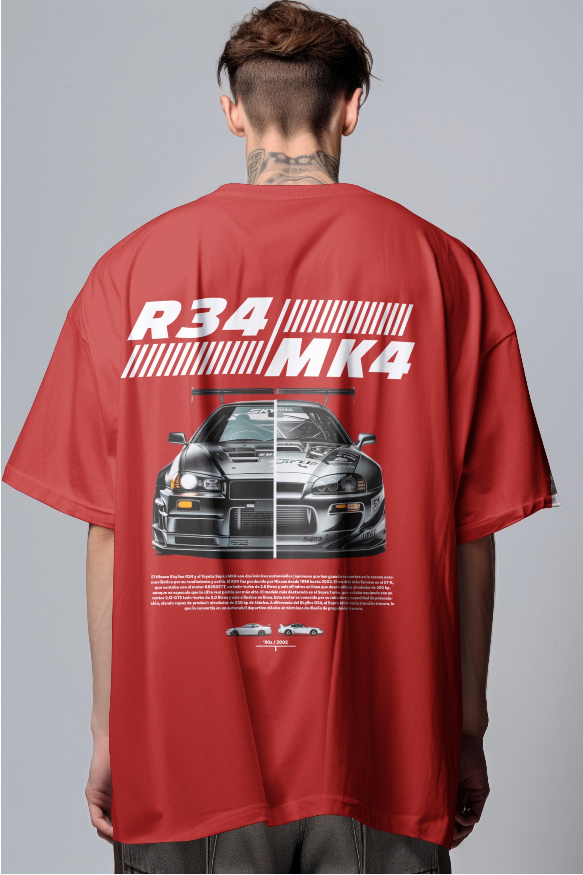 JDM Legends Face-off R34 MK4 Graphic Printed Oversized T-shirt Harble Outfits