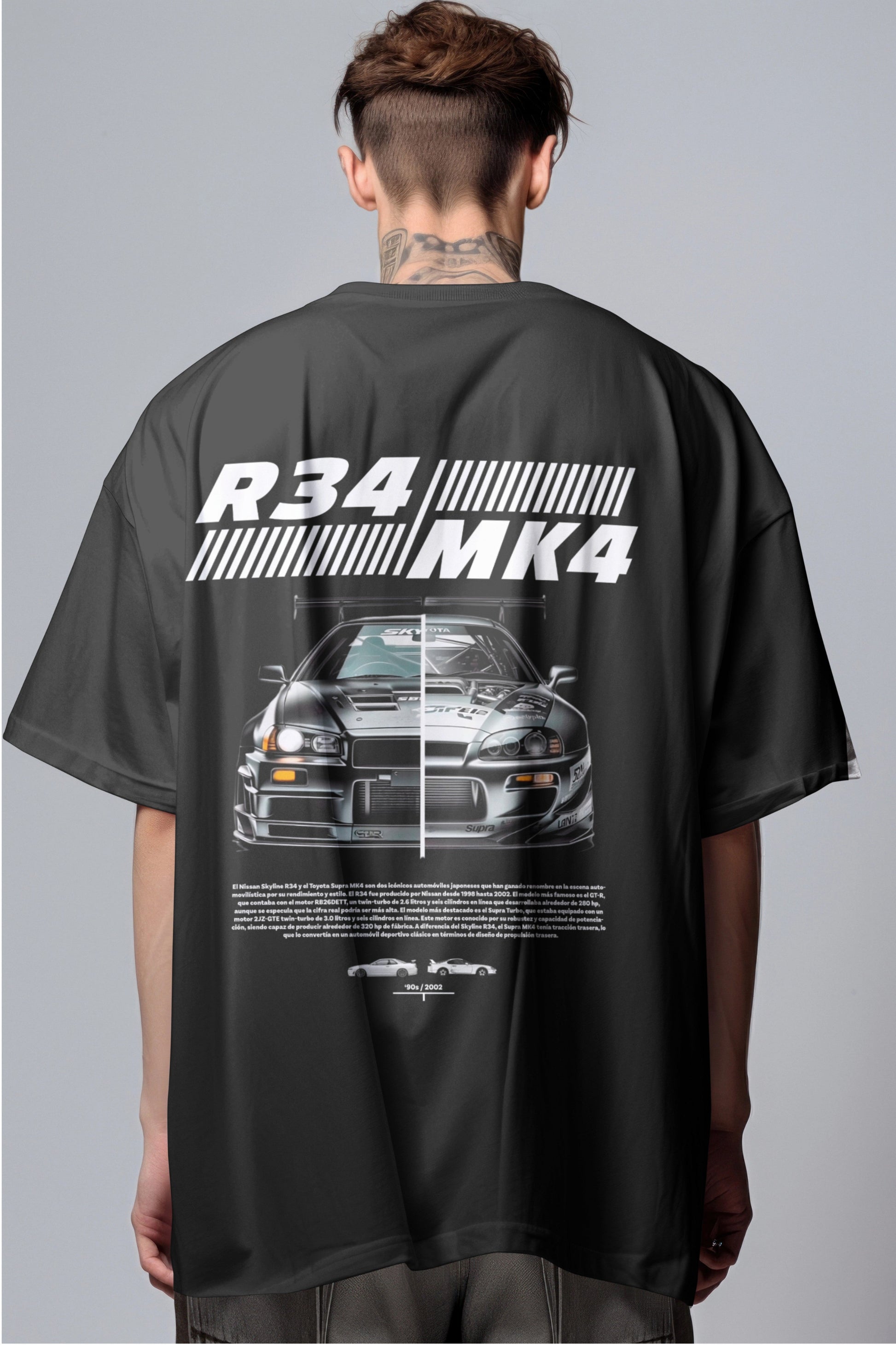 JDM Legends Face-off R34 MK4 Graphic Printed Oversized T-shirt Harble Outfits