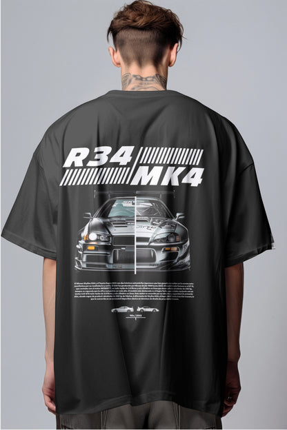 JDM Legends Face-off R34 MK4 Graphic Printed Oversized T-shirt Harble Outfits