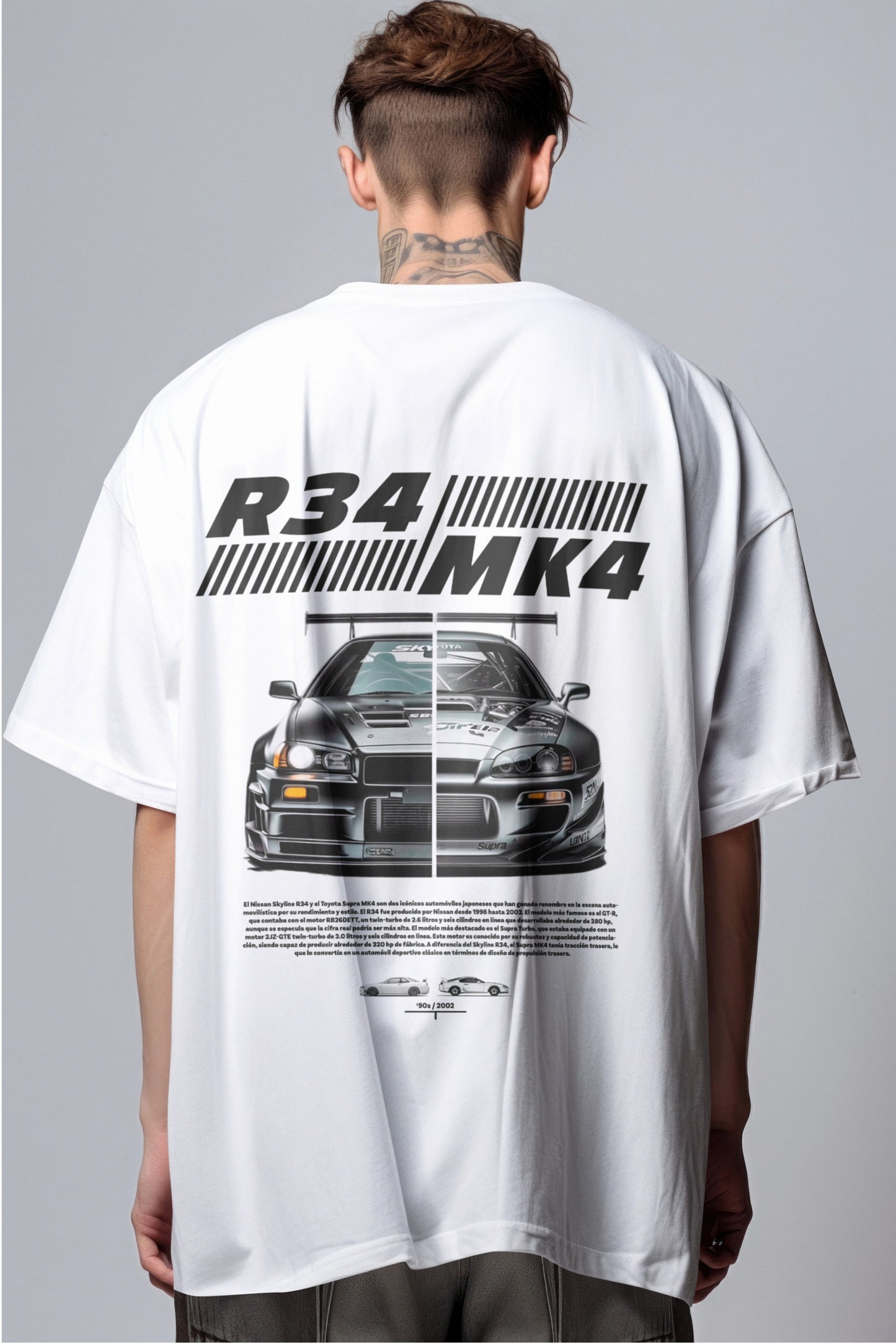 JDM Legends Face-off R34 MK4 Graphic Printed Oversized T-shirt Harble Outfits