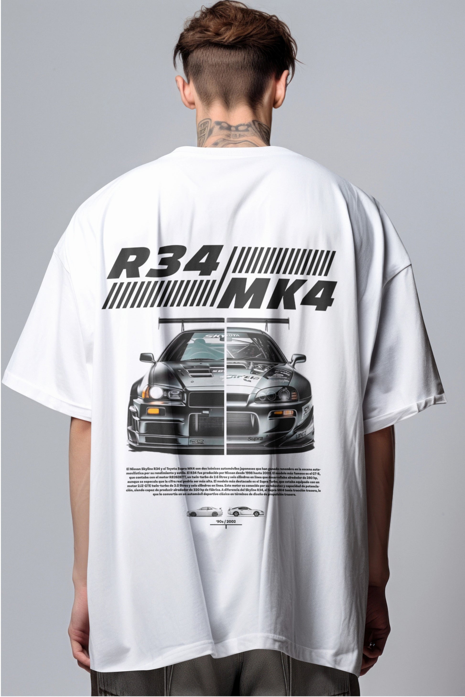 JDM Legends Face-off R34 MK4 Graphic Printed Oversized T-shirt Harble Outfits