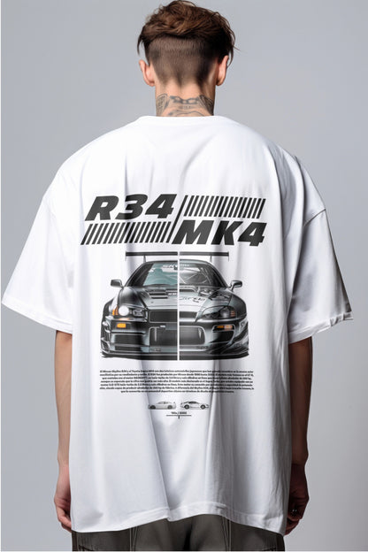 JDM Legends Face-off R34 MK4 Graphic Printed Oversized T-shirt Harble Outfits
