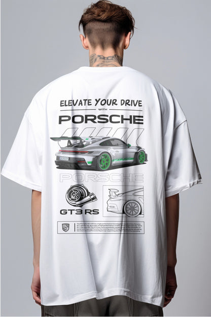 Porsche GT3 RS Graphic Printed Oversized T-shirt - Elevate Your Drive Edition Harble Outfits