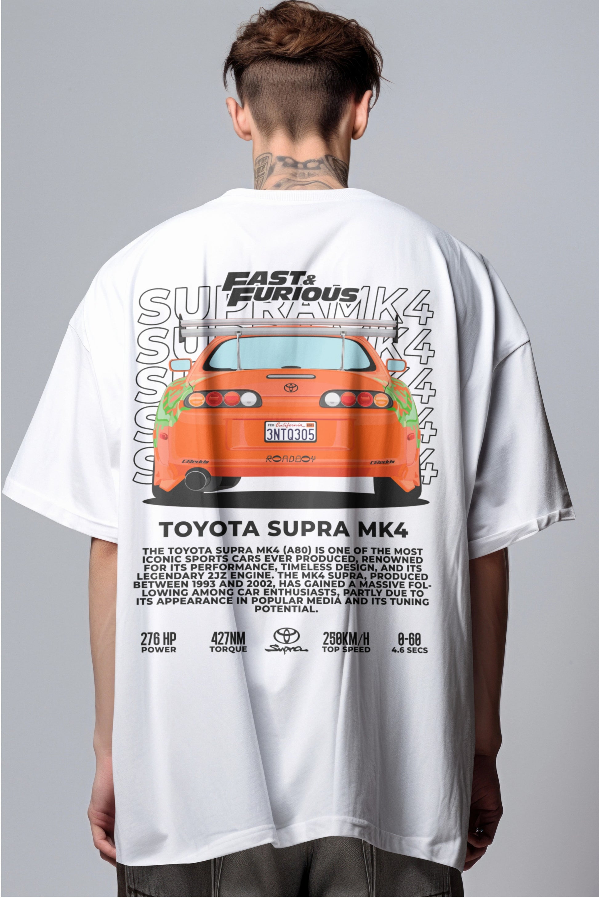 Fast & Furious Toyota Supra MK4 Graphic Printed Oversized T-shirt Harble Outfits